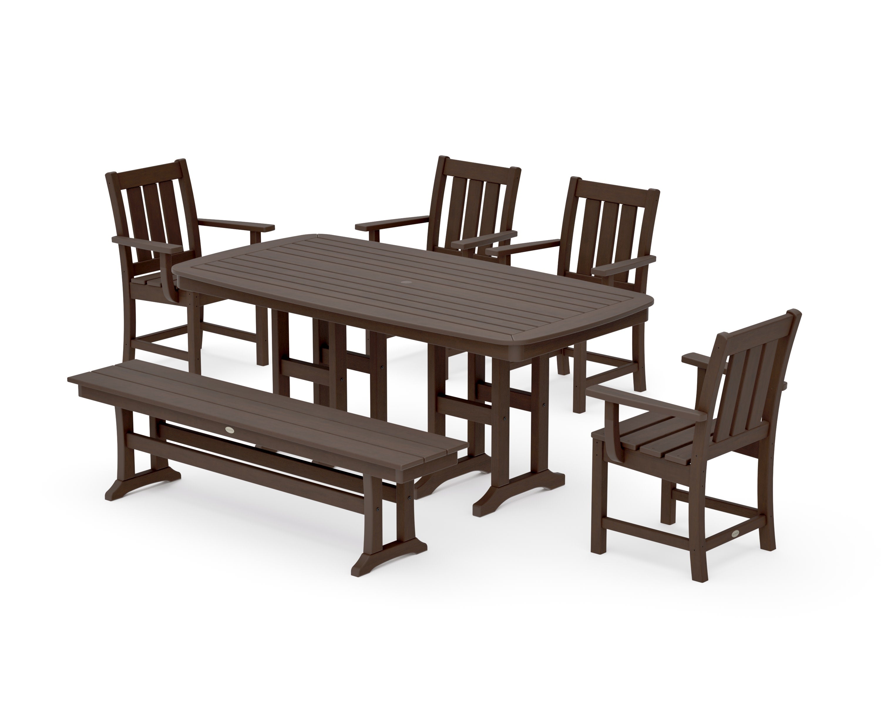 Oxford 6-Piece Dining Set with Bench in Kona