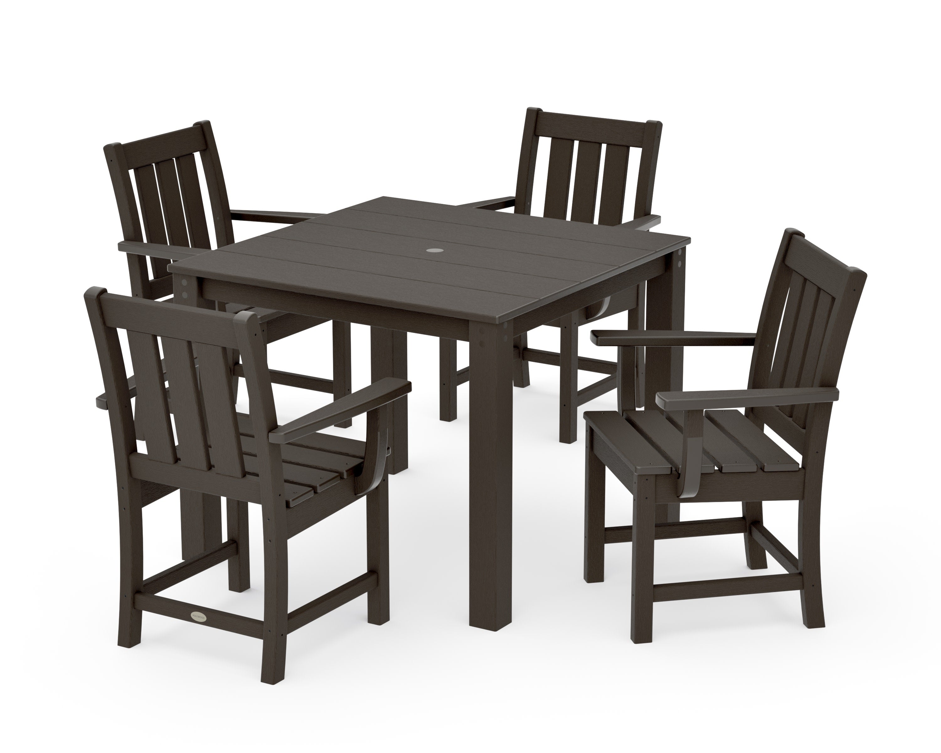 Oxford 5-Piece Parsons Dining Set in Vintage Coffee