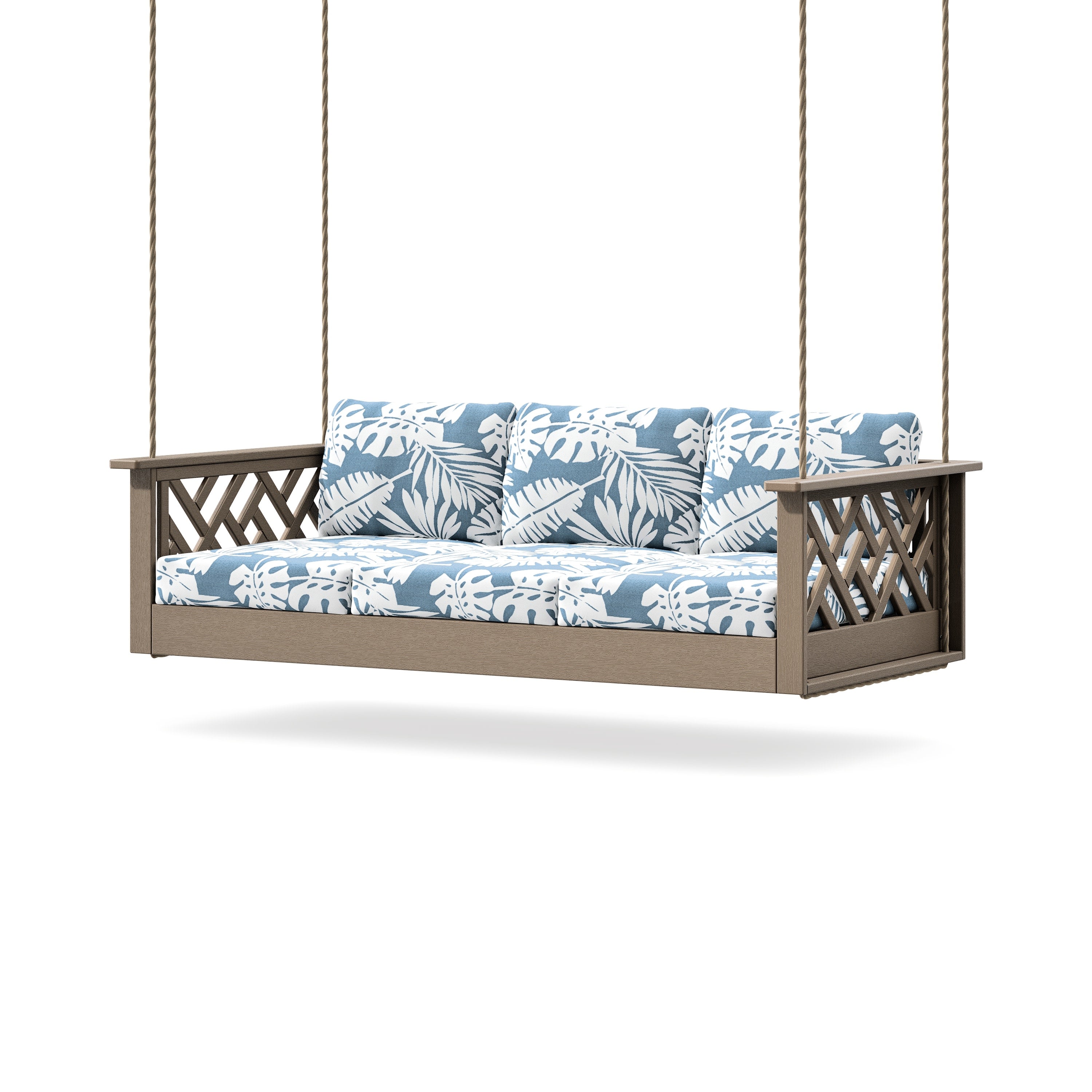 Chippendale Daybed Swing in Vintage Sahara / Leaf Sky Blue