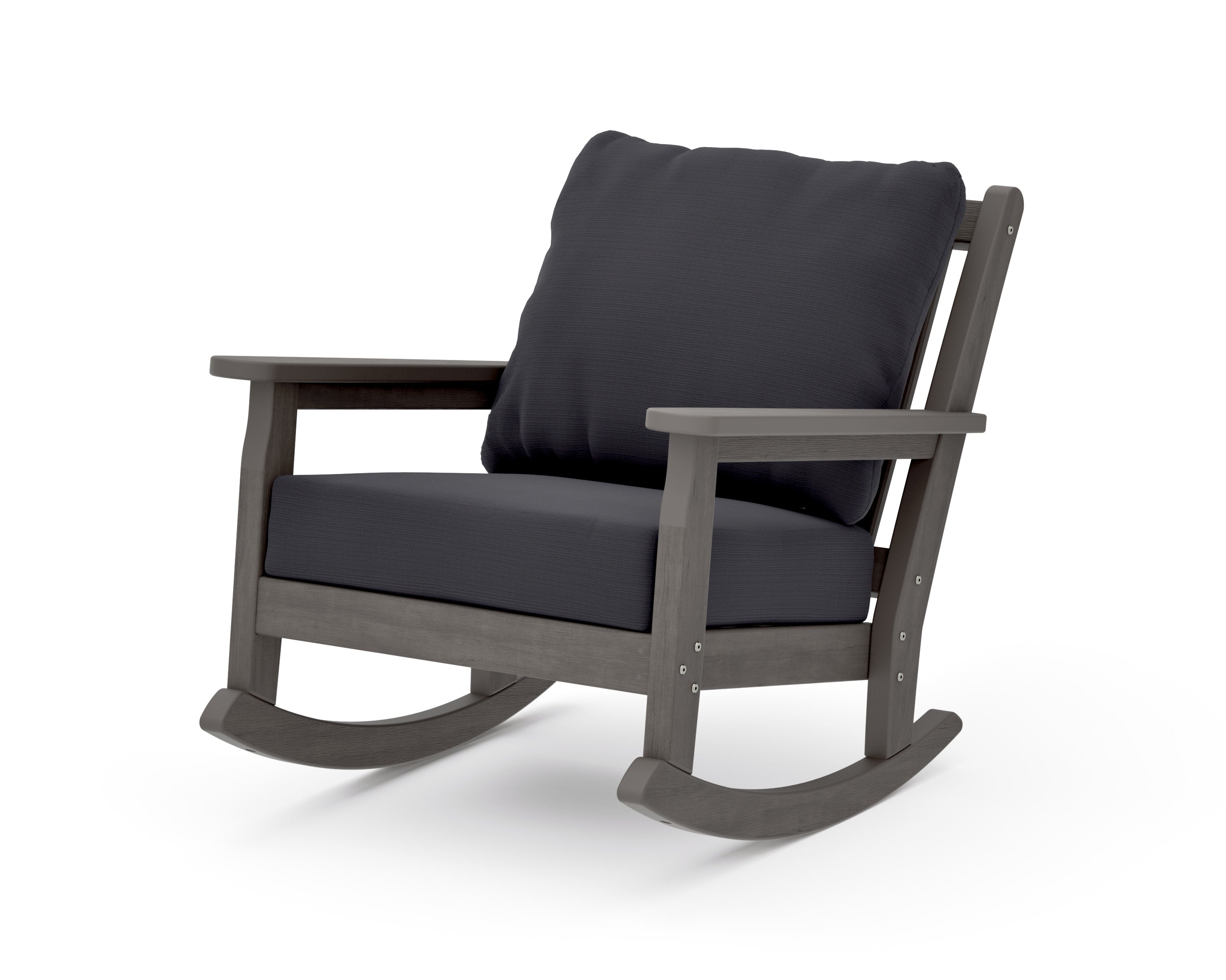 Chippendale Deep Seating Rocking Chair in Driftwood / Midnight Linen