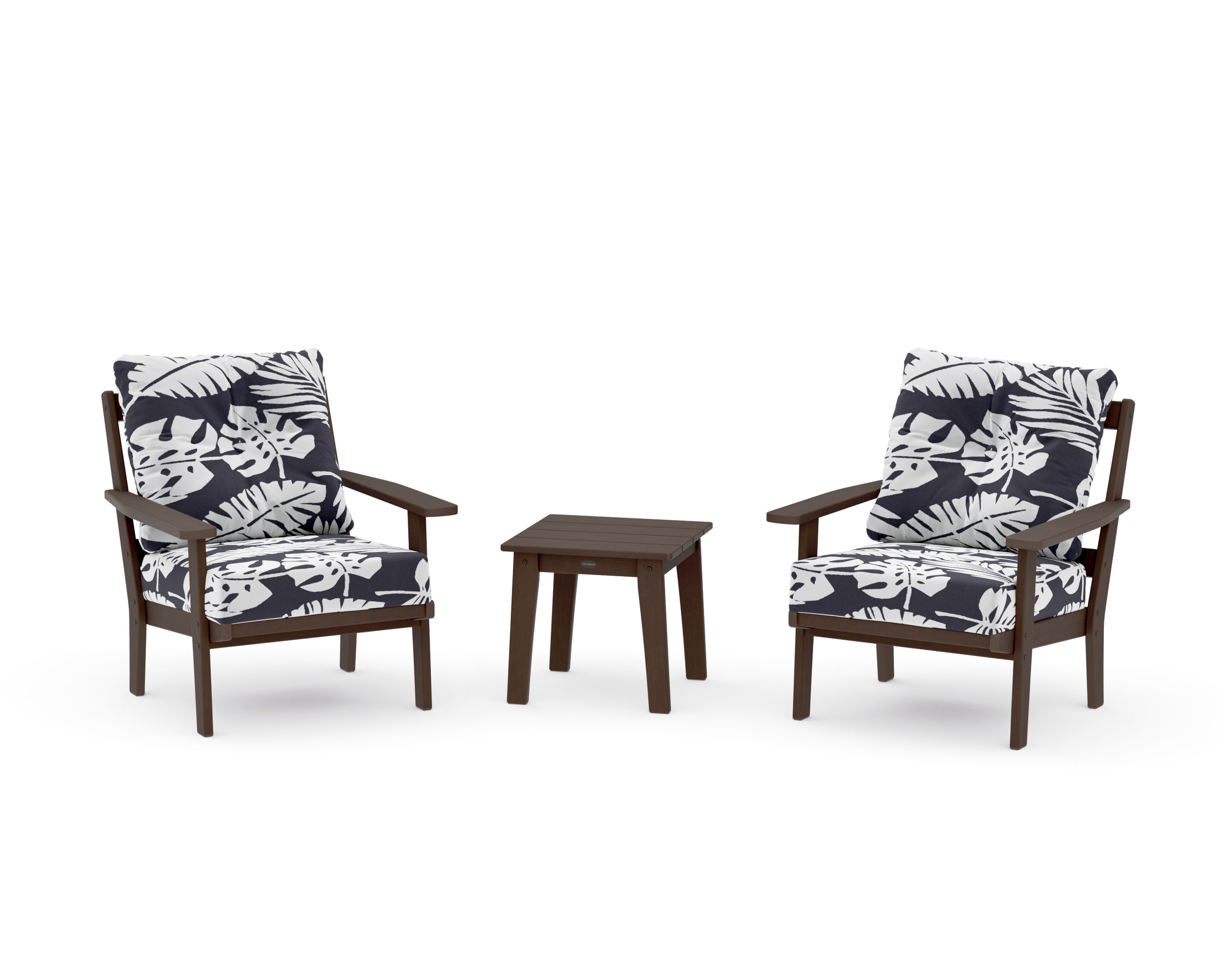 Oxford 3-Piece Deep Seating Set in Kona / Leaf Navy