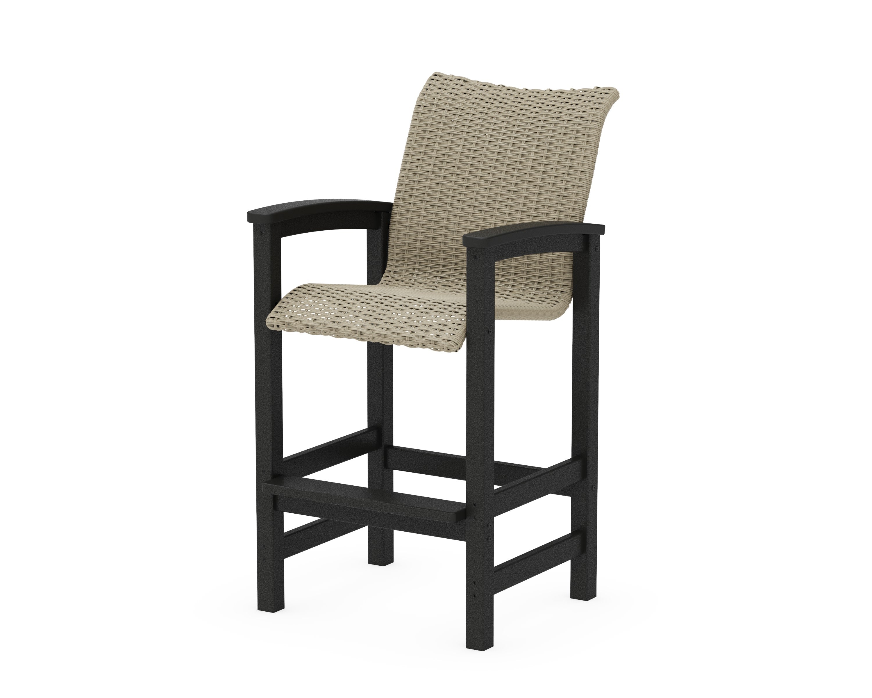 Coastal Woven Bar Chair in Black / Dune Grass