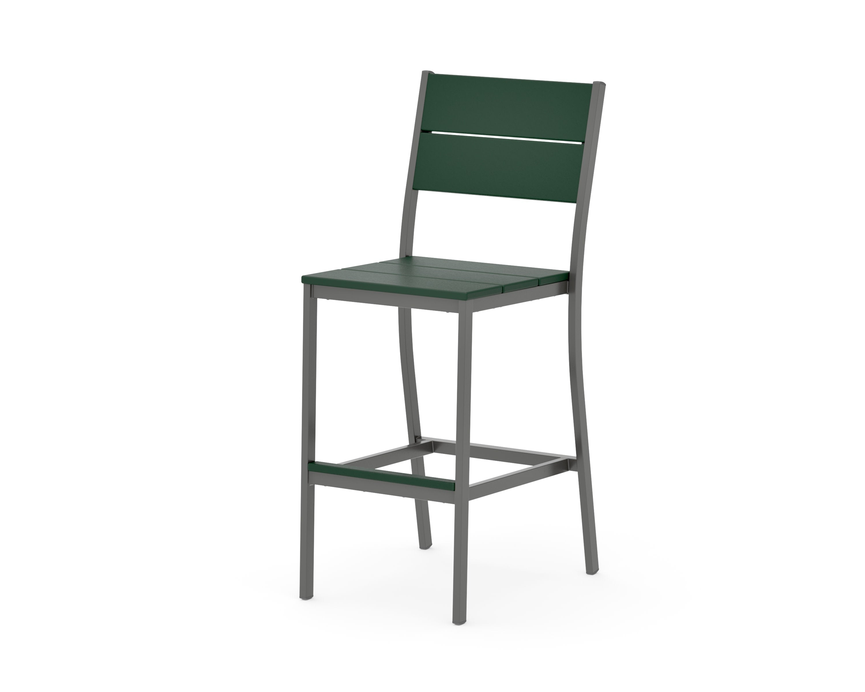Main Street Bar Side Chair in Charcoal / Green
