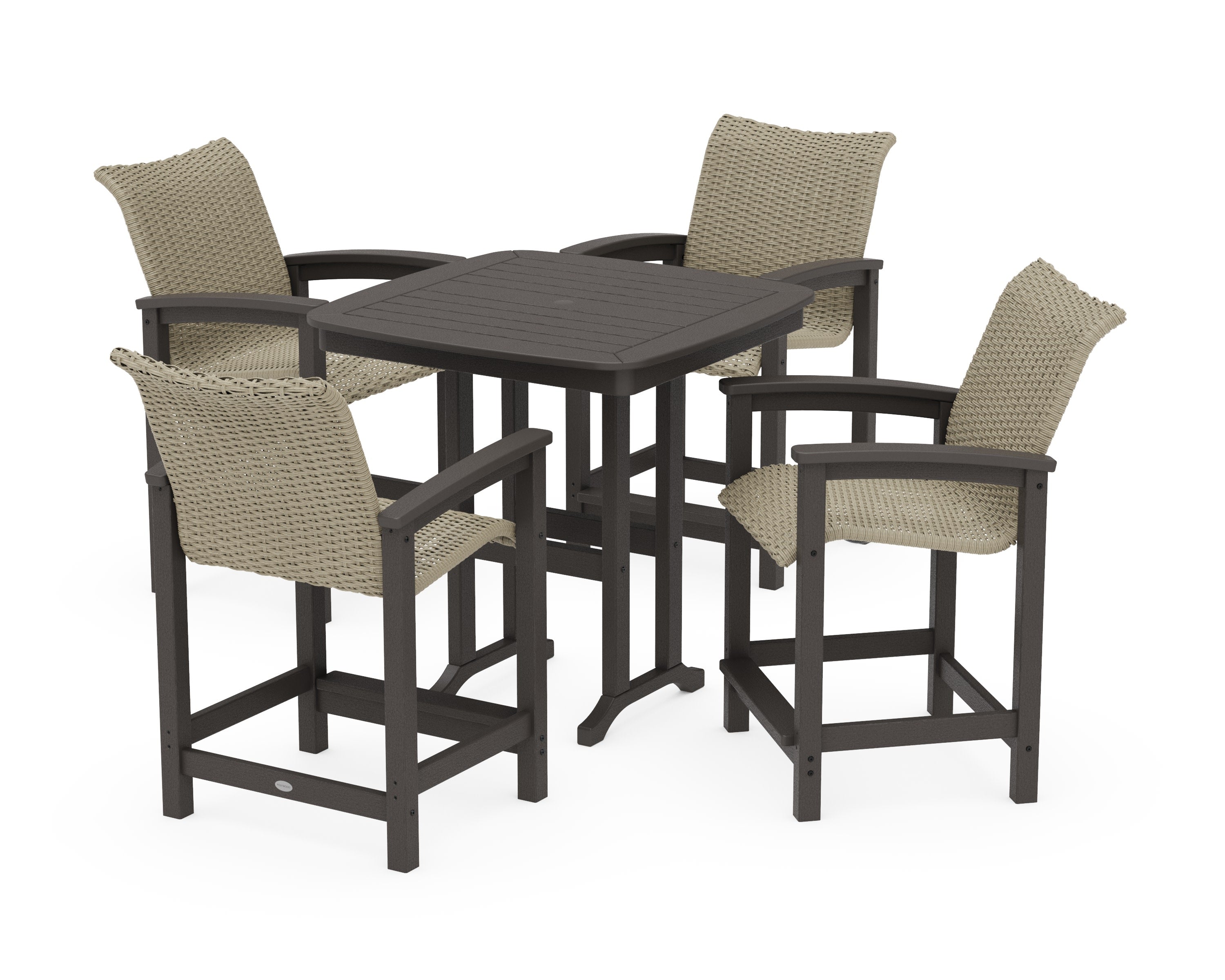 Coastal Woven 5-Piece Counter Set in Vintage Coffee / Dune Grass