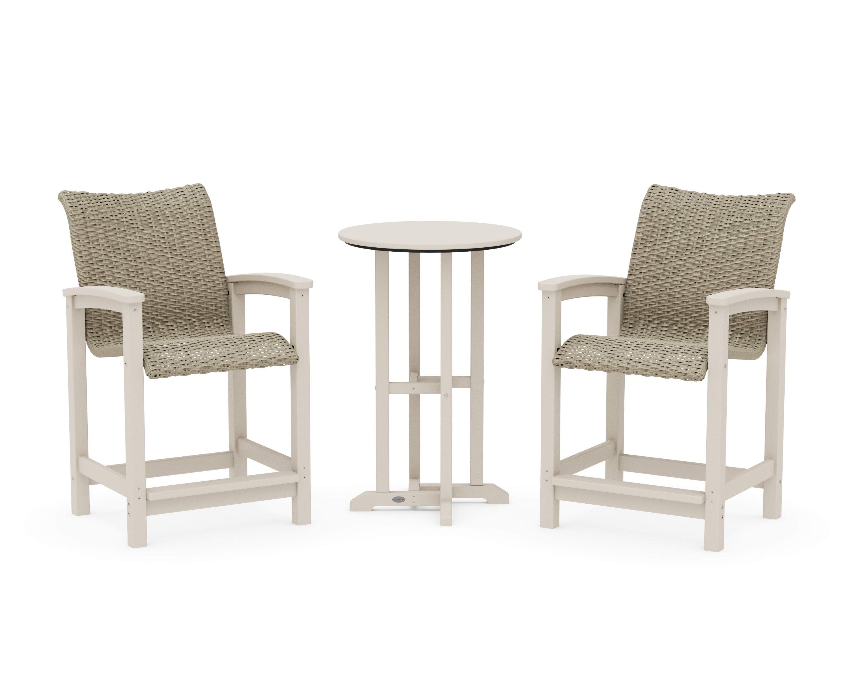 Coastal Woven 3-Piece Farmhouse Counter Set in Sand / Dune Grass
