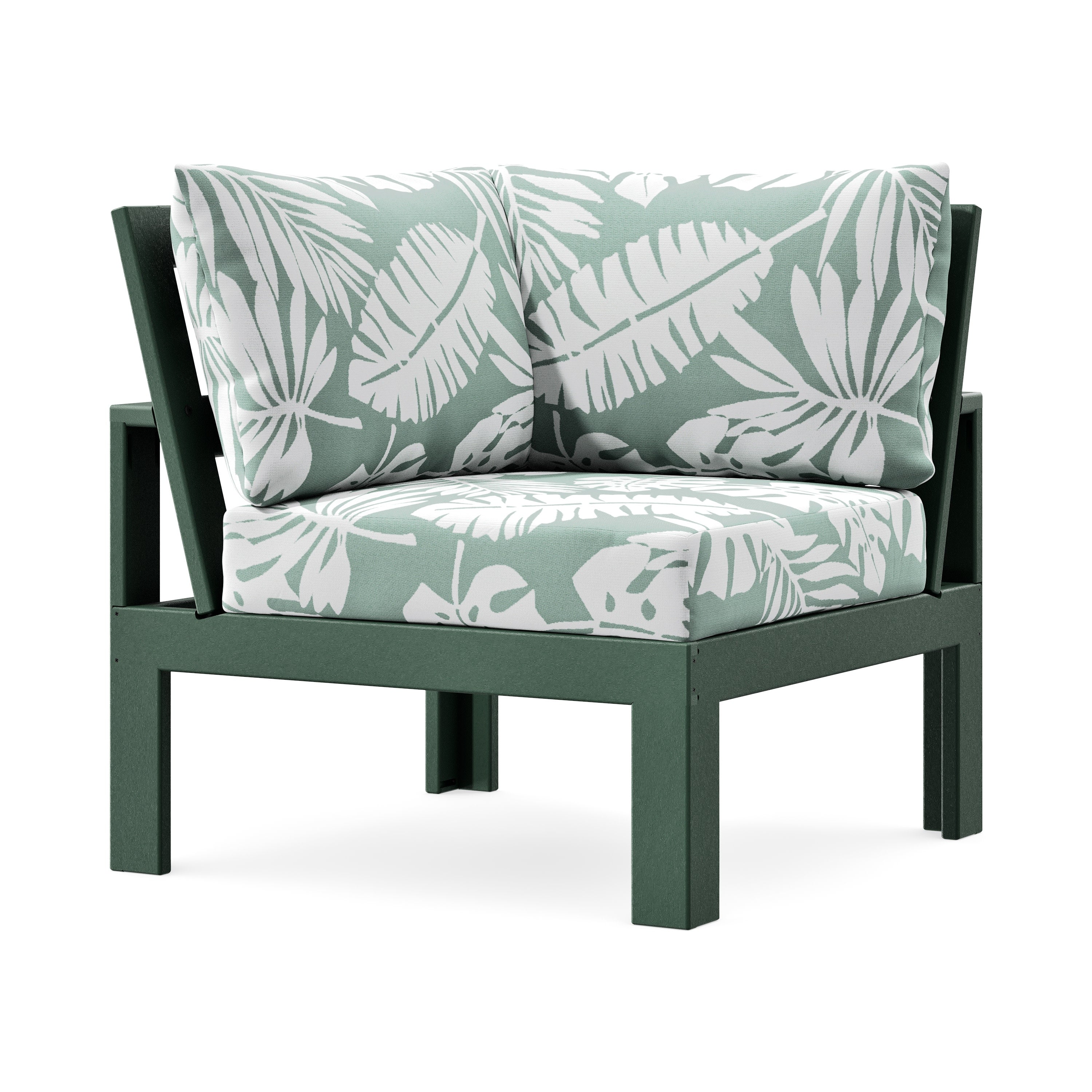 Modular Corner Chair in Green / Leaf Glacier Spa