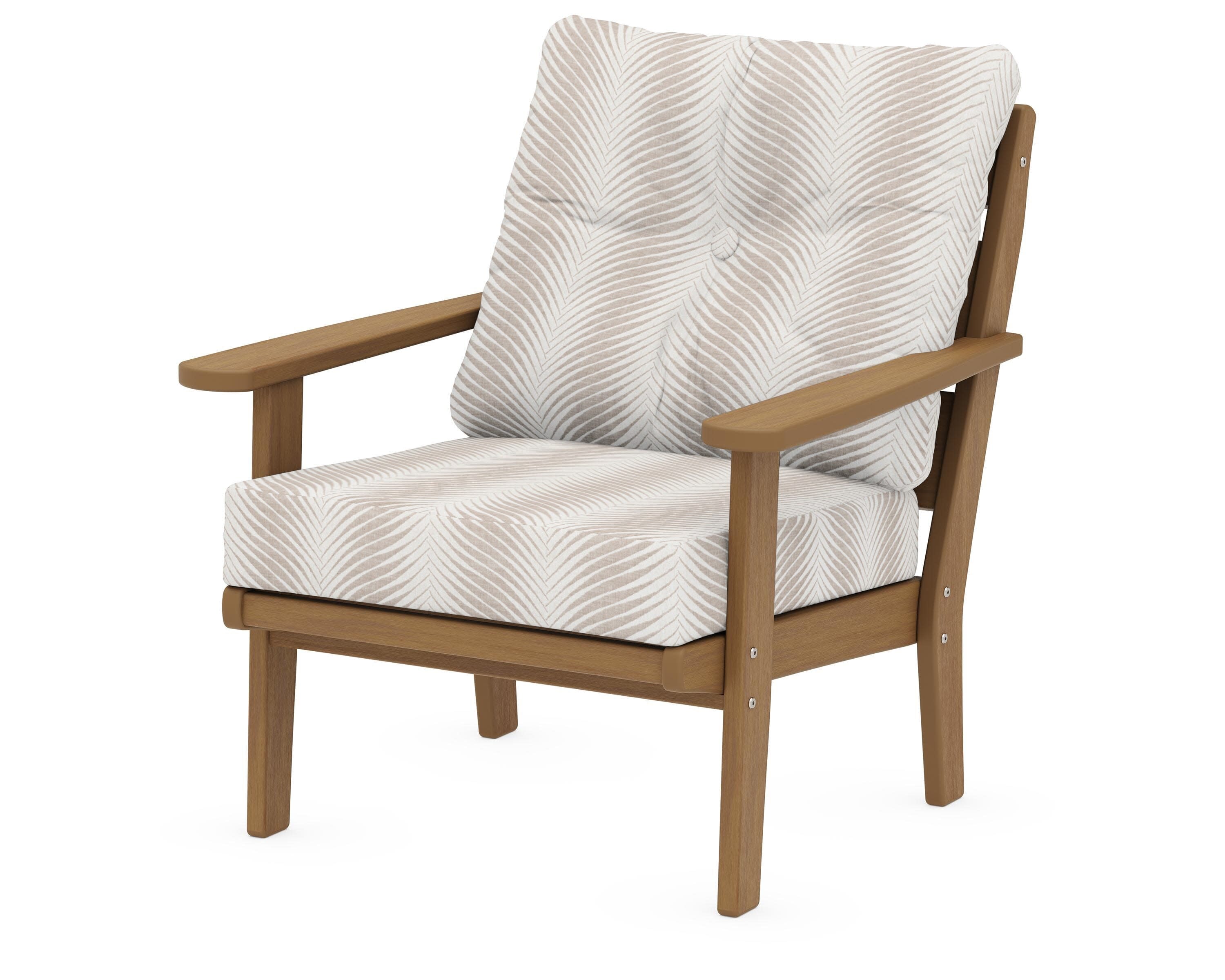 Lakeside Deep Seating Chair in Natural / Clock Out Cloud
