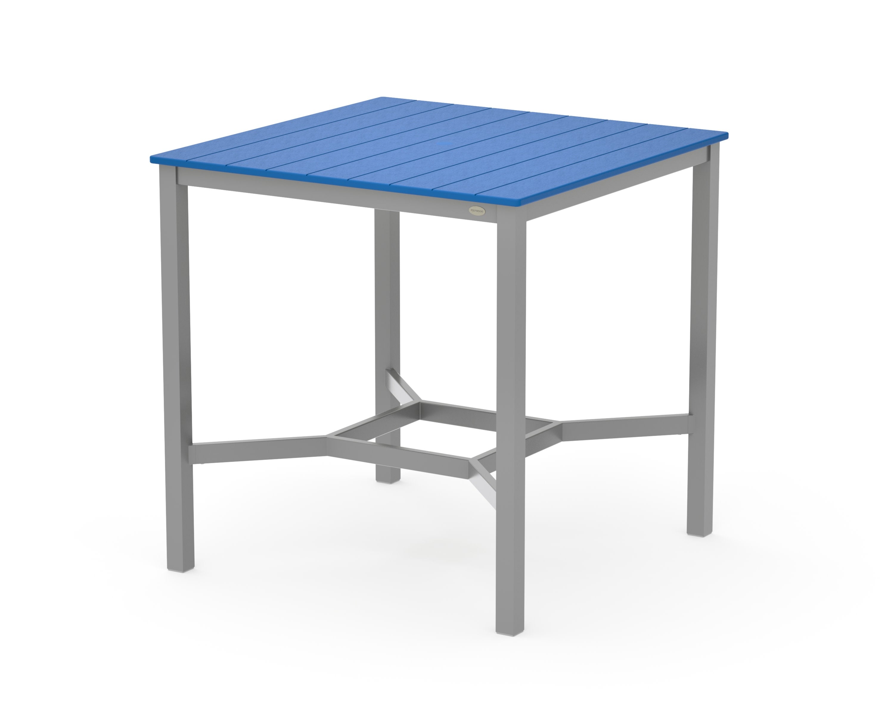 Main Street 42 x 42 Bar Table in Silver / Pacific Blue