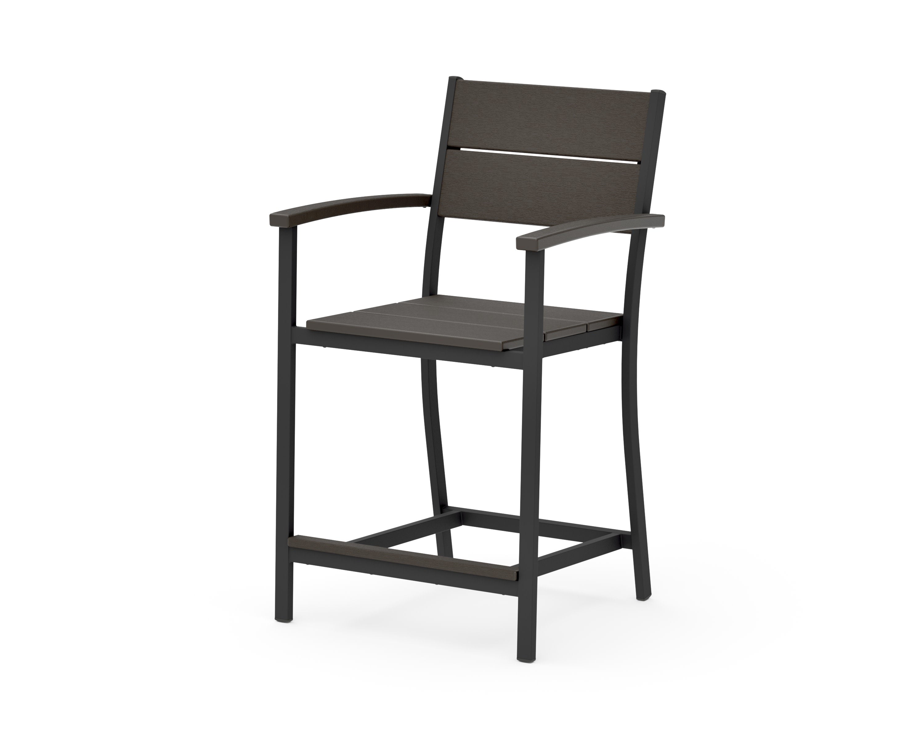 Main Street Counter Arm Chair in Black / Vintage Coffee