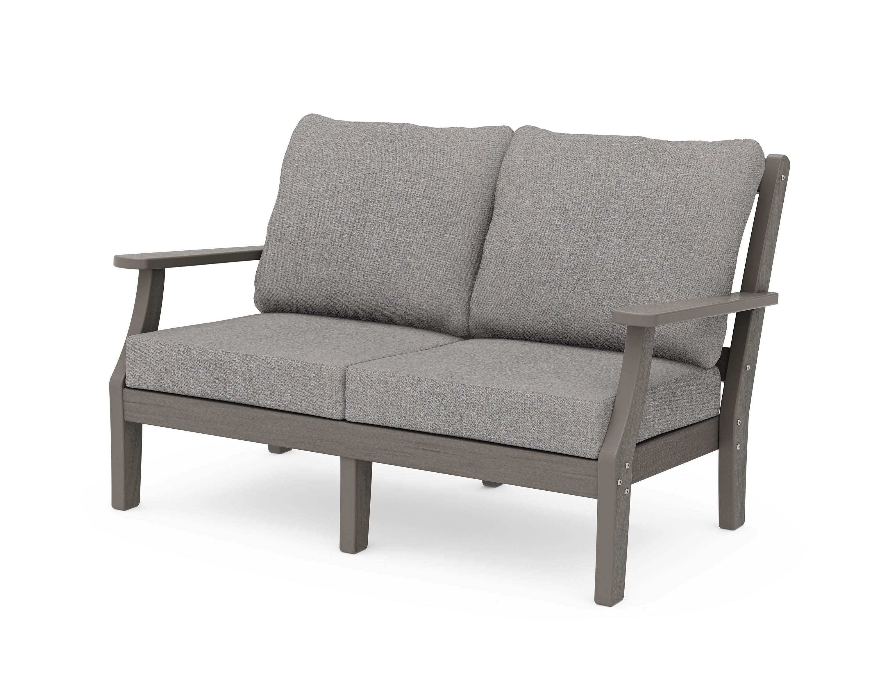 Chinoiserie Deep Seating Loveseat in Driftwood / Grey Mist