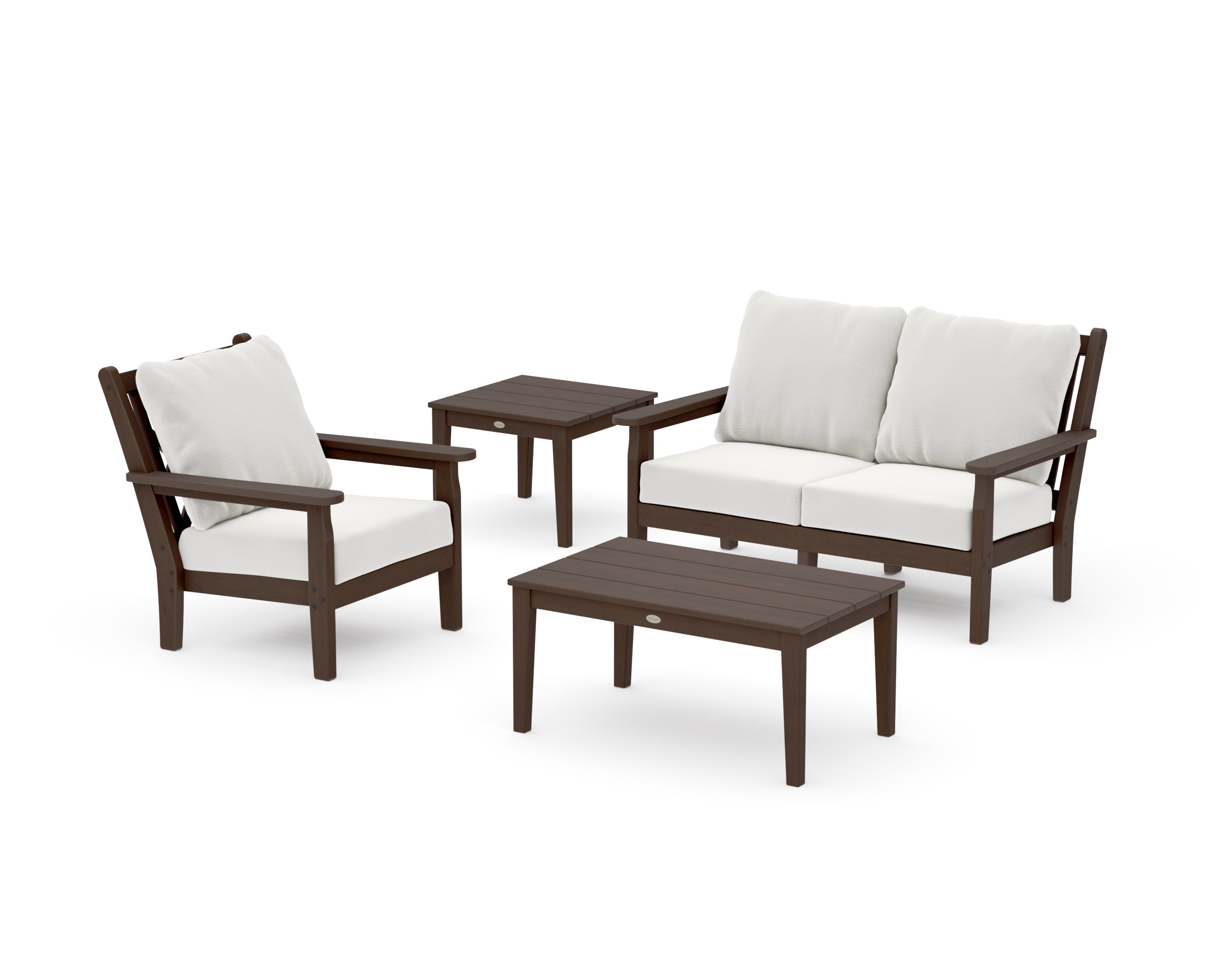 Chippendale 4-Piece Deep Seating Set in Kona / Natural Linen