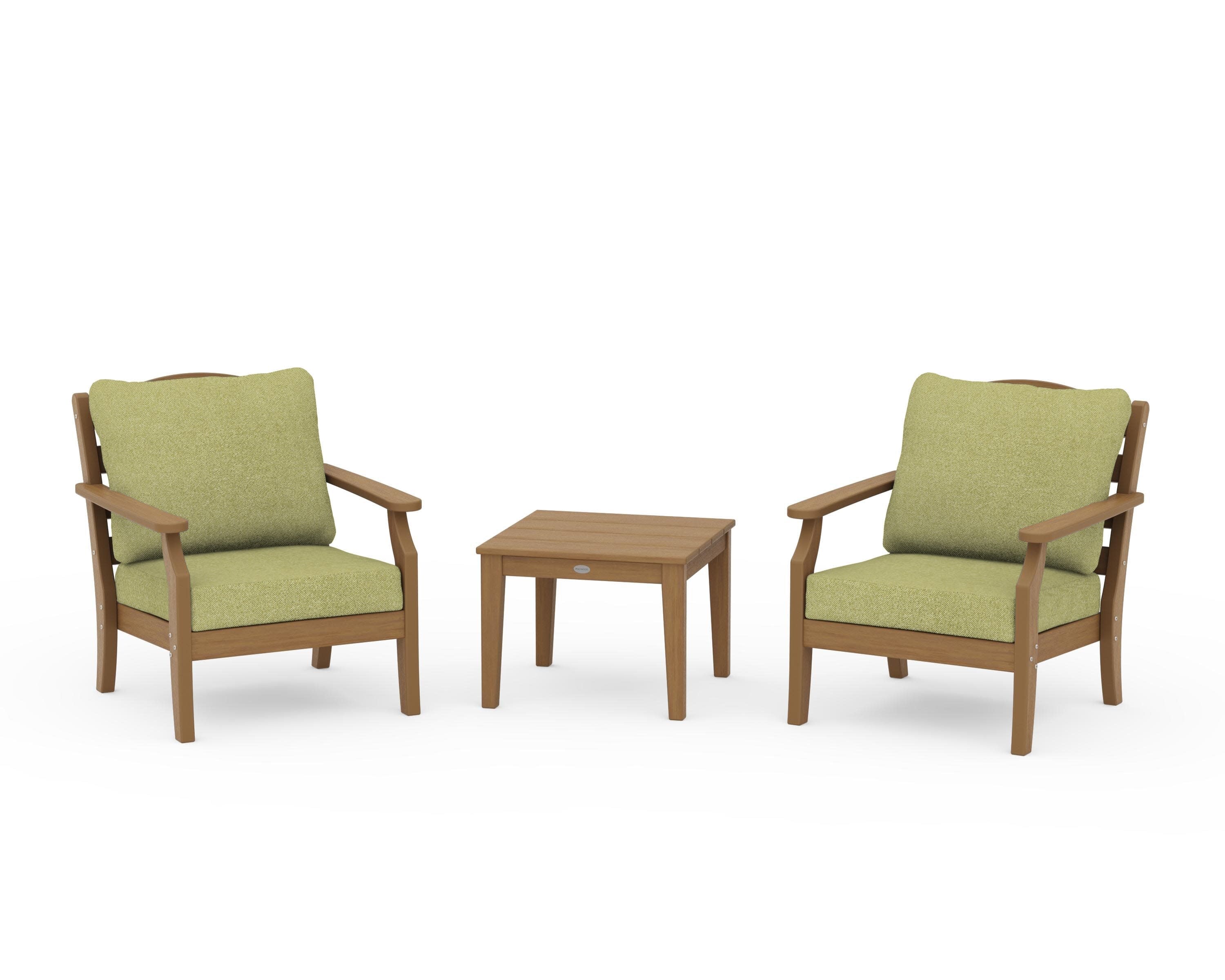 Savannah 3-Piece Deep Seating Set in Natural / Chartreuse Boucle