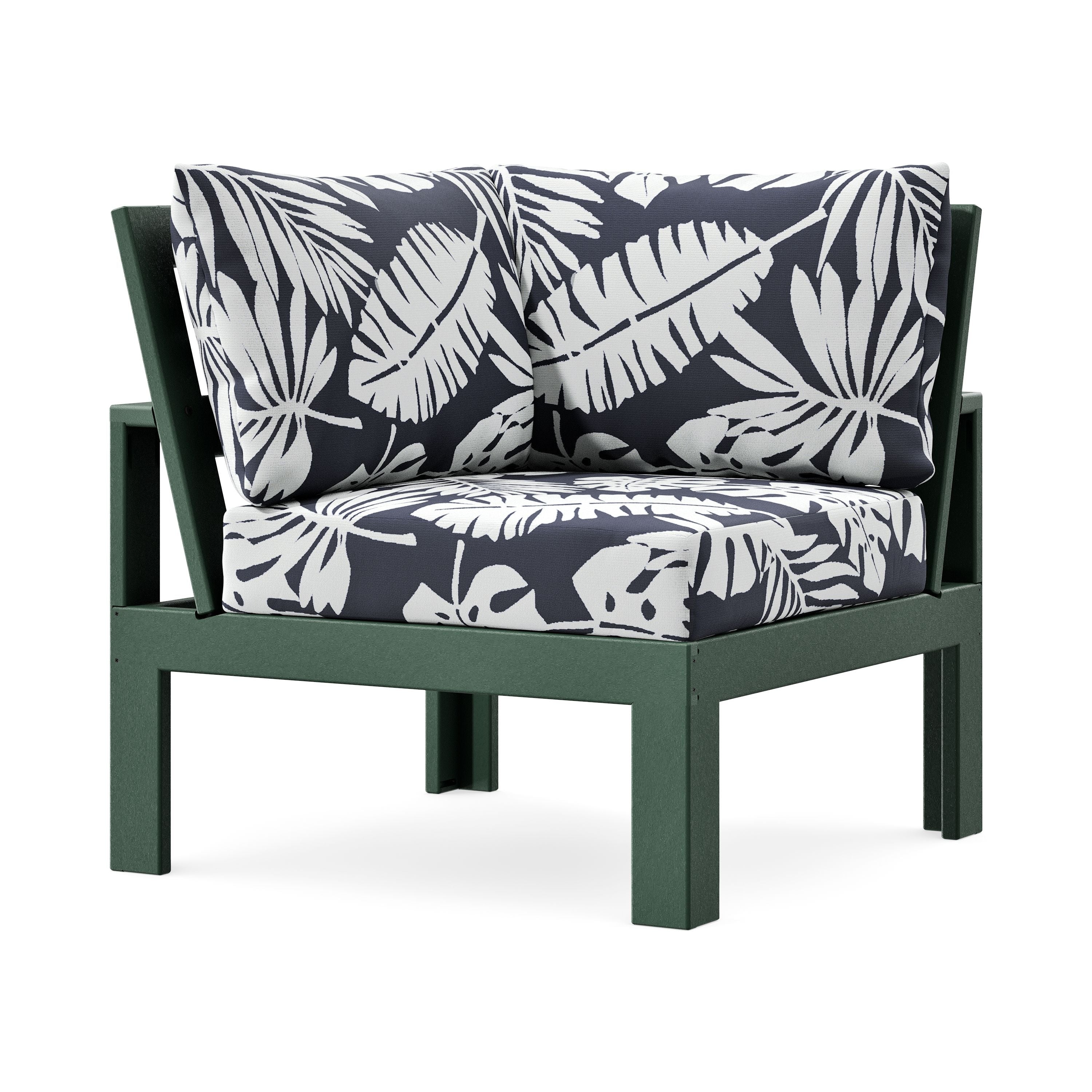 Modular Corner Chair in Green / Leaf Navy