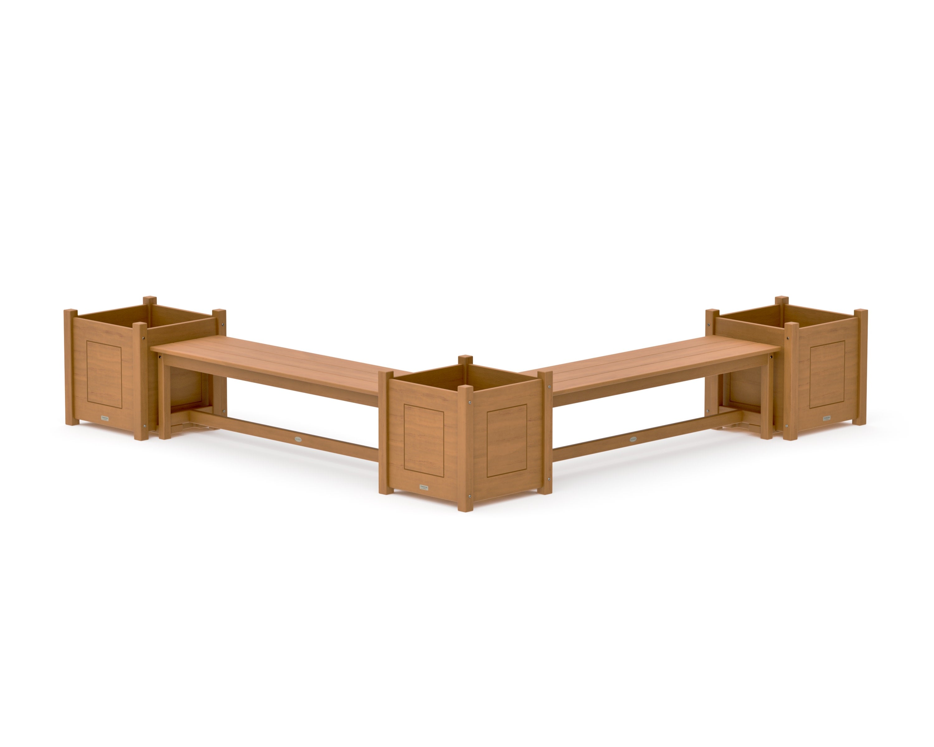 60" Country Living L- Shaped Planter Bench Corner Set - Large in Natural
