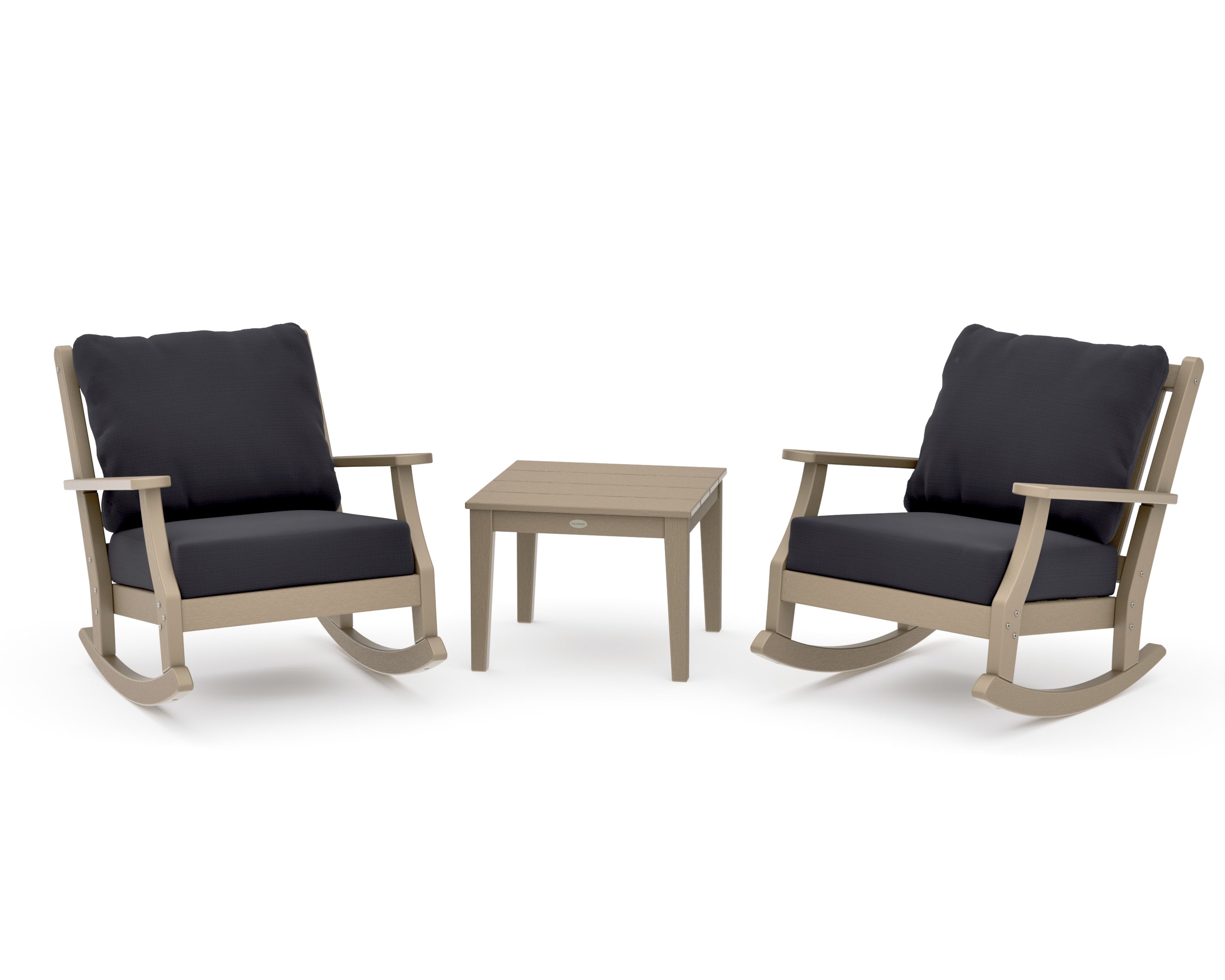 Wovendale 3-Piece Deep Seating Rocker Set in Vintage Sahara / Midnight Linen