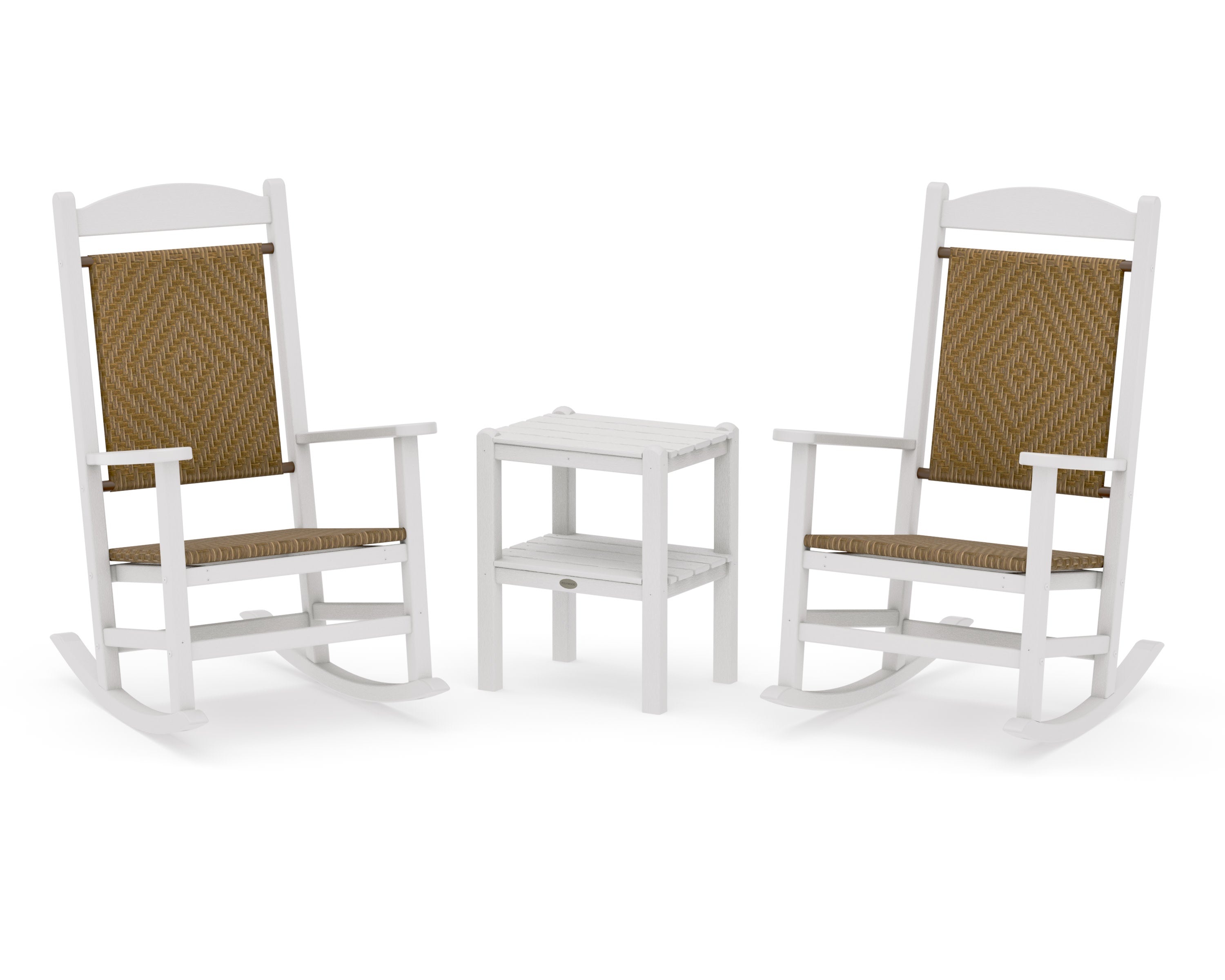 Presidential Woven Rocker 3-Piece Set in Vintage White / Tigerwood