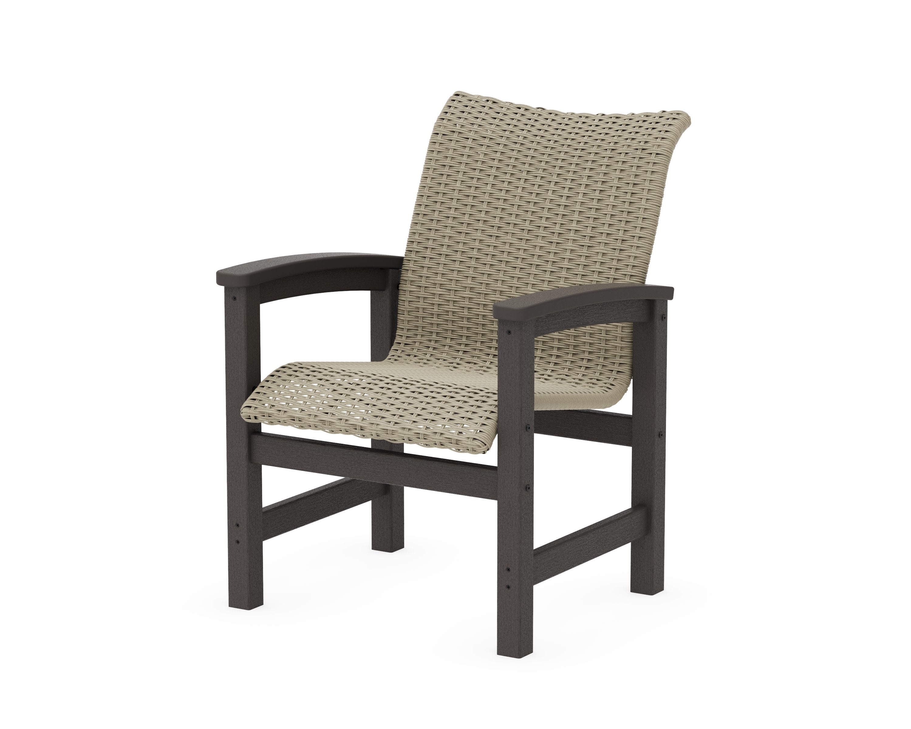 Coastal Woven Dining Chair in Vintage Coffee / Dune Grass