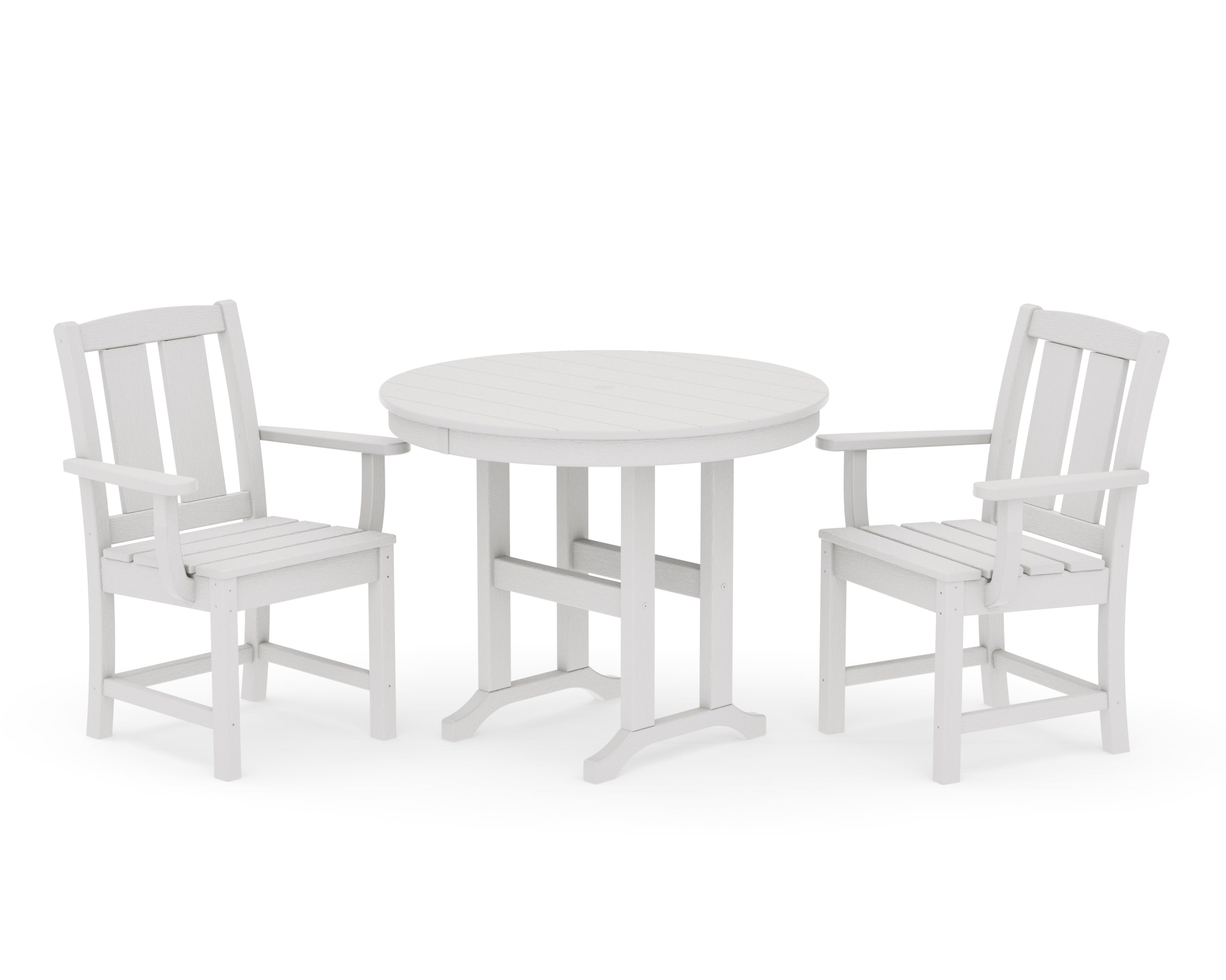 Mission 3-Piece Farmhouse Dining Set in Vintage White