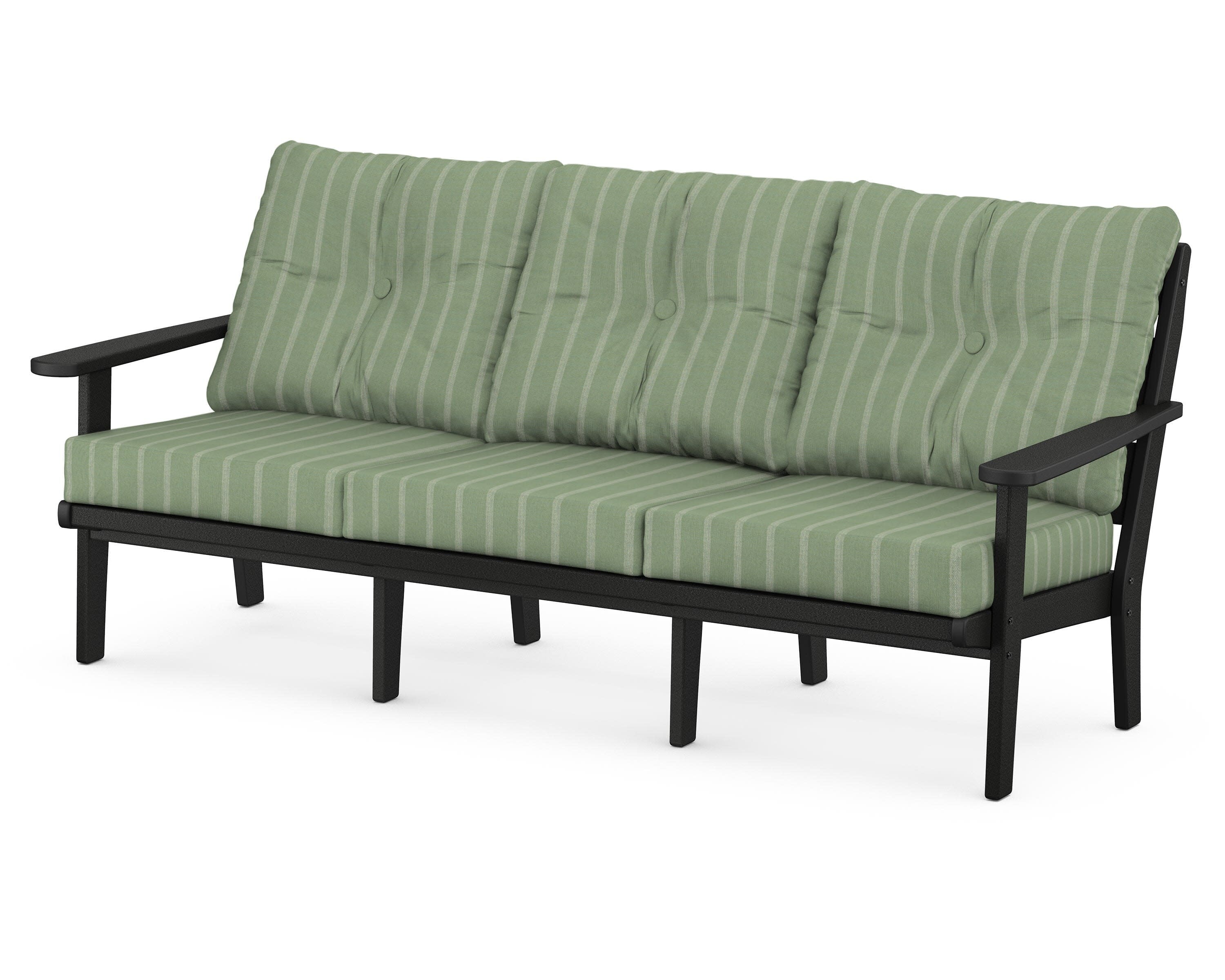 Lakeside Deep Seating Sofa in Black / Unwind Rainwashed