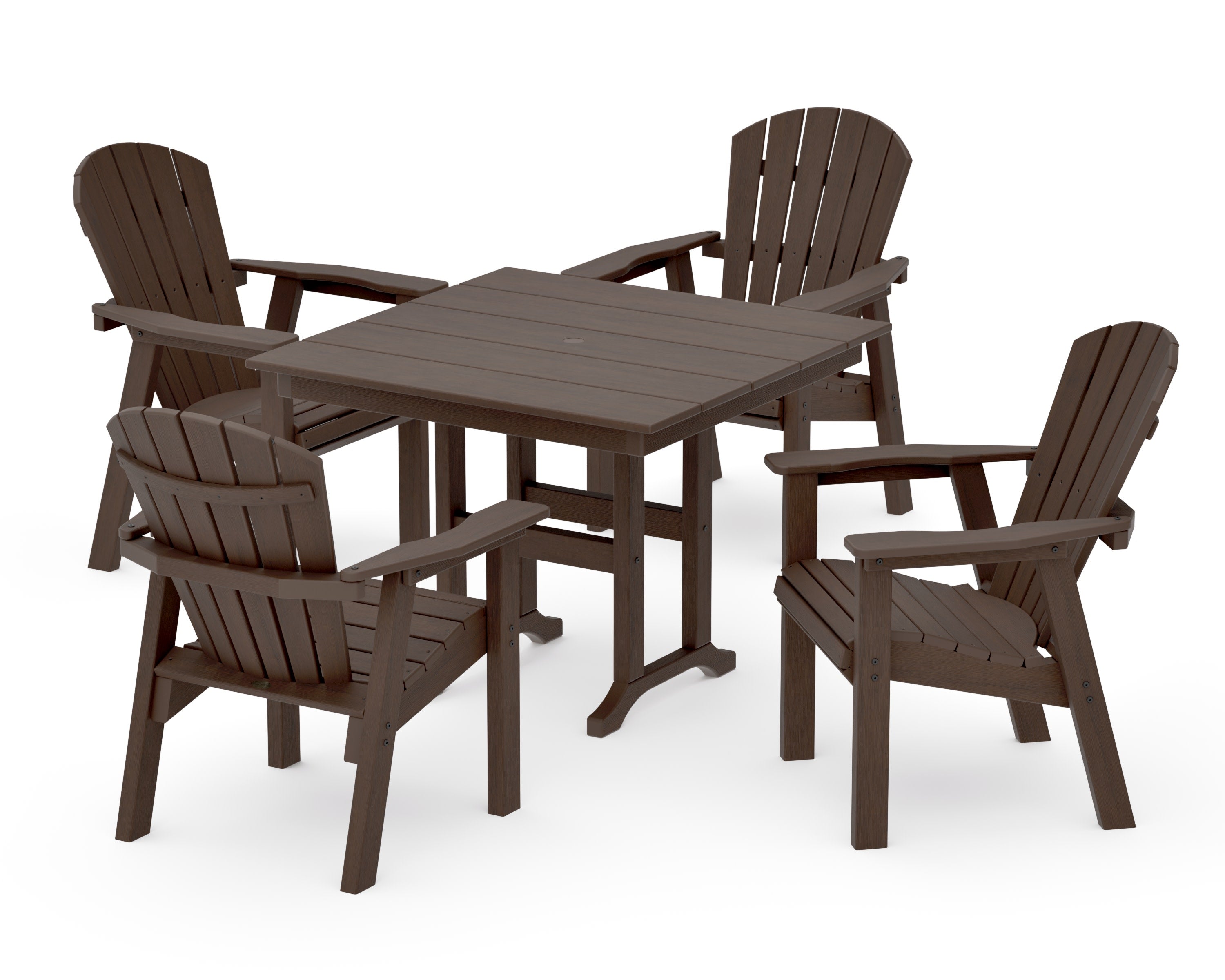 Seashell Chair 5-Piece Farmhouse Dining Set in Kona