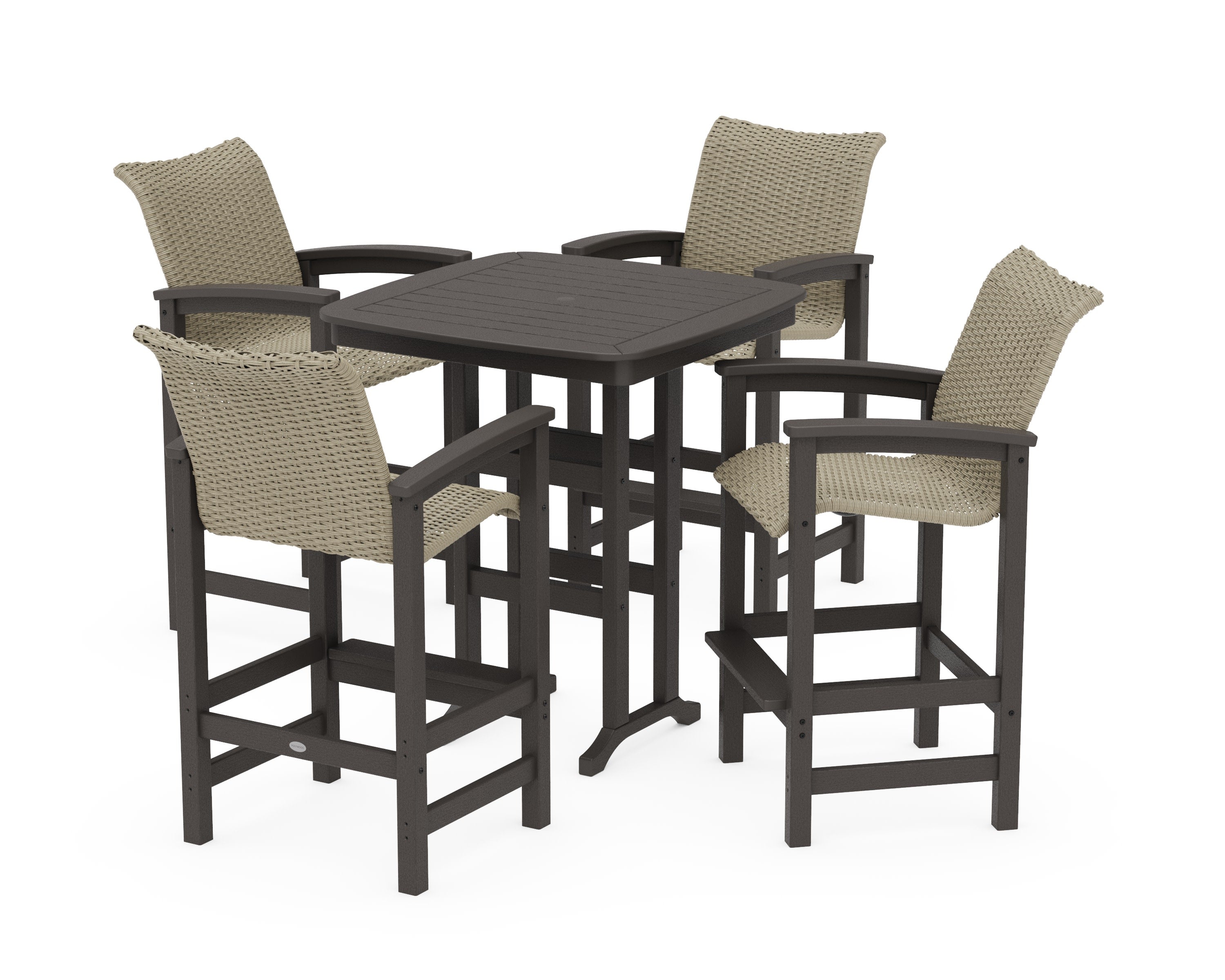 Coastal Woven 5-Piece Bar Set in Vintage Coffee / Dune Grass