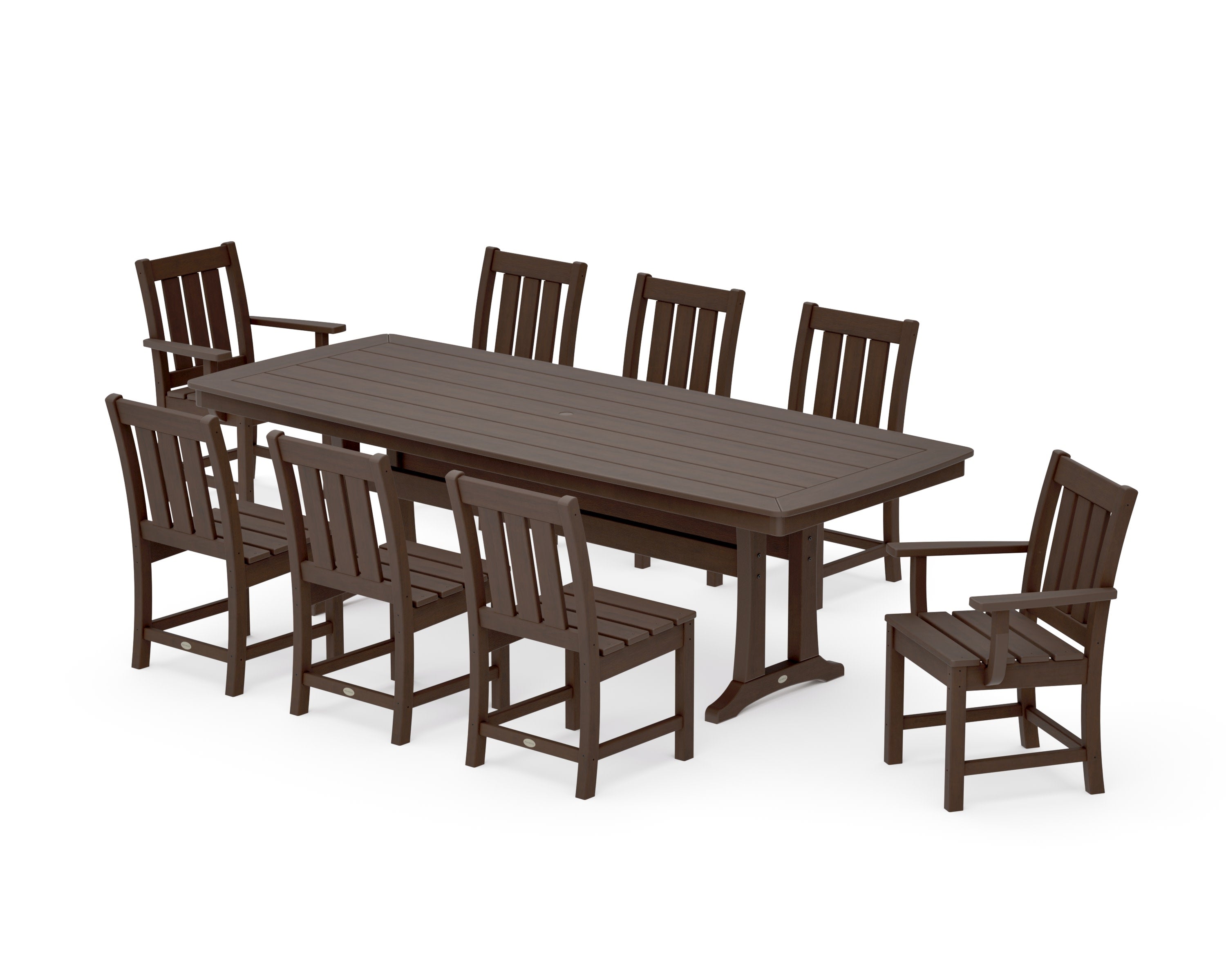 Oxford 9-Piece Dining Set with Trestle Legs in Kona