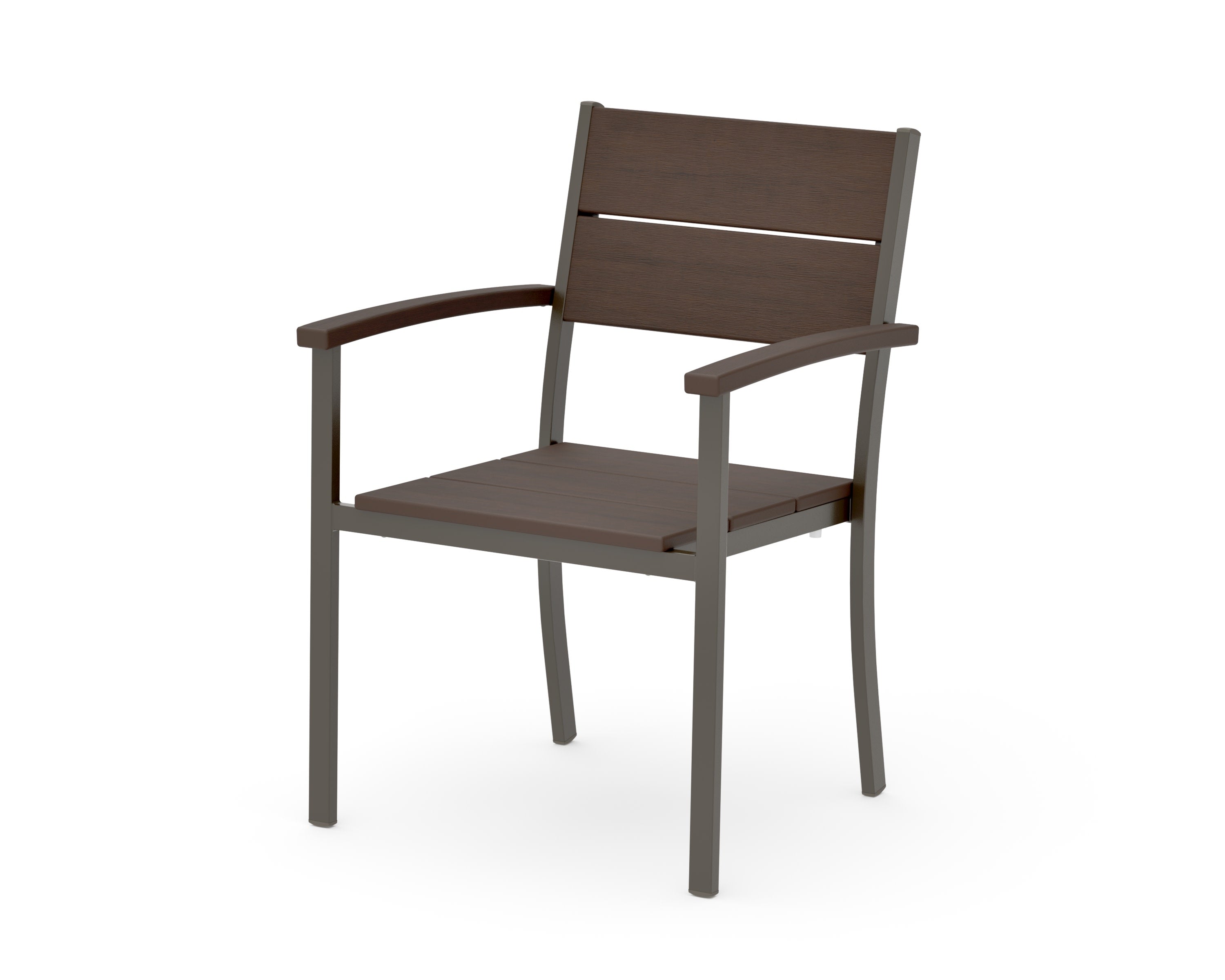 Main Street Stacking Dining Arm Chair in Bronze / Kona