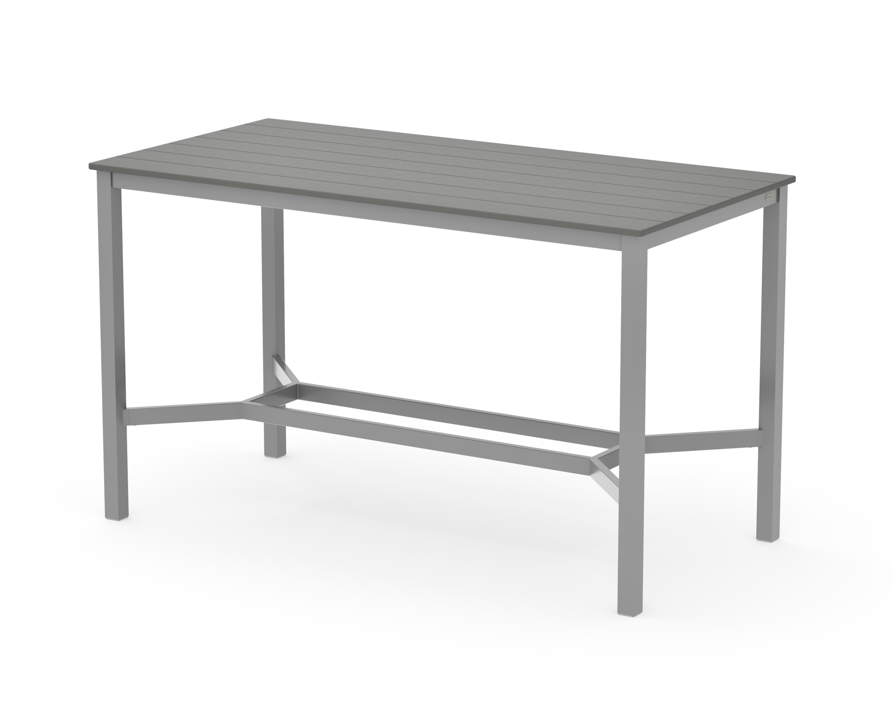 Main Street 36 x 72 Bar Table in Silver / Slate Grey