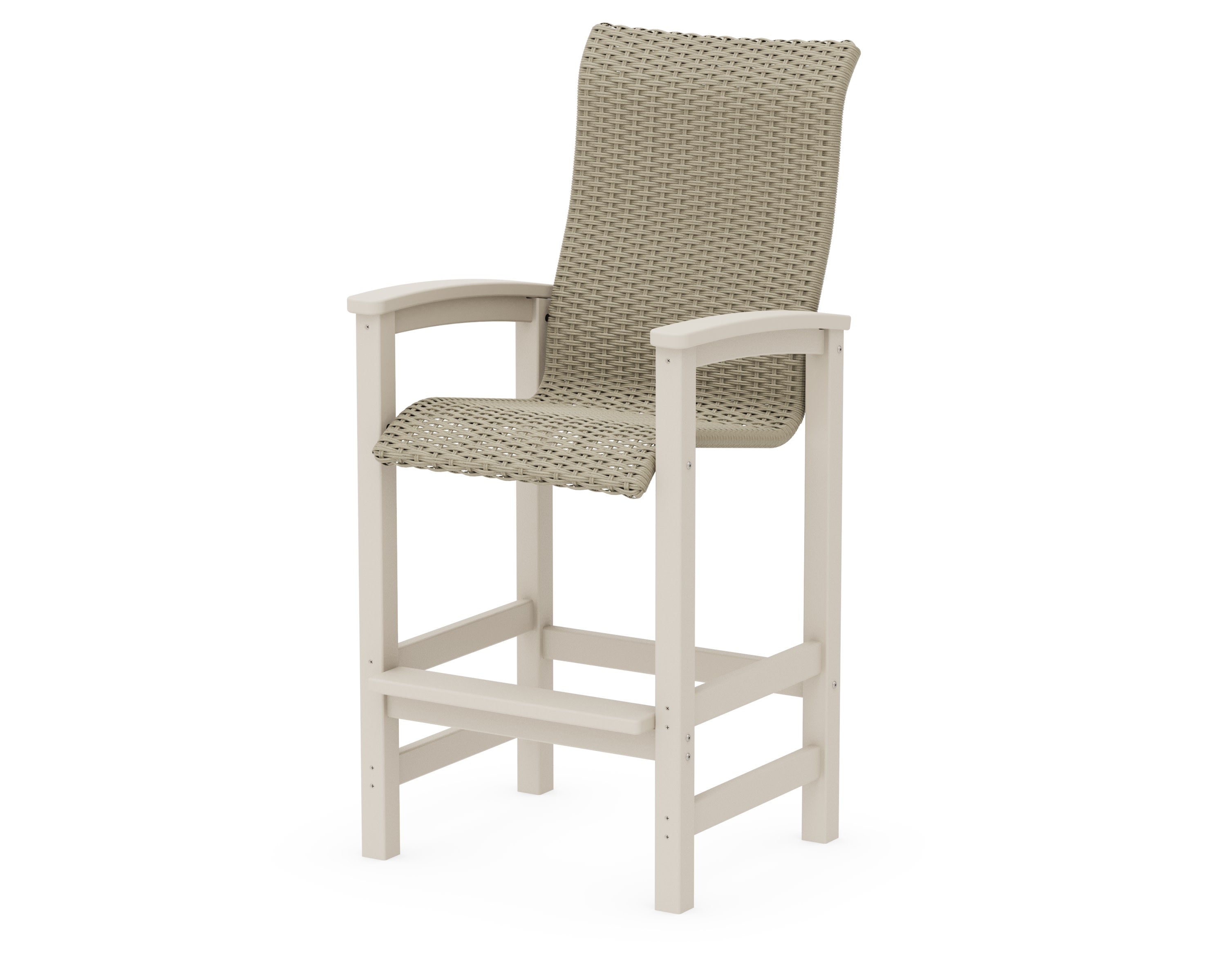 Coastal Woven High-Back Bar Chair in Sand / Dune Grass