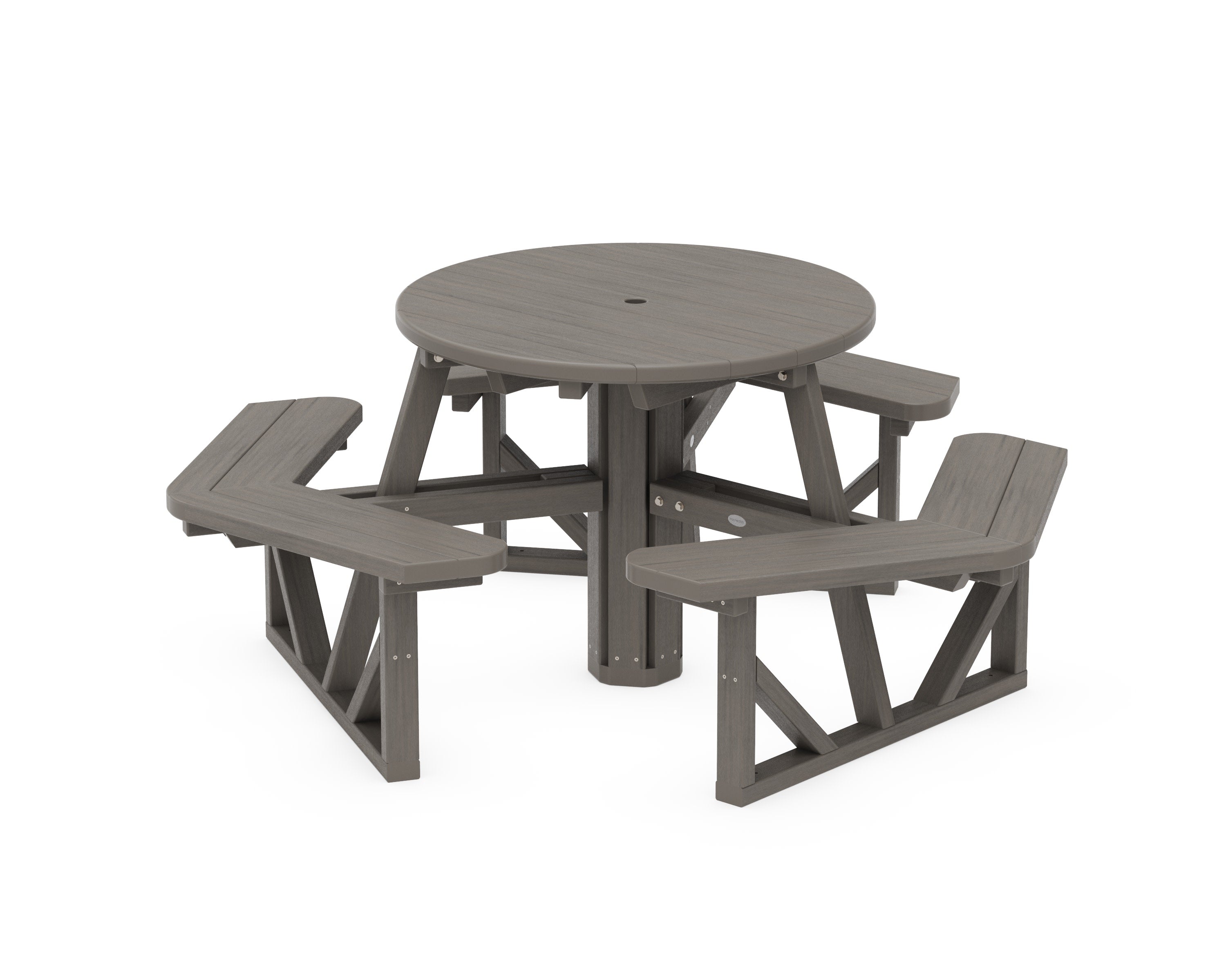 Park 36" Round Picnic Table in Driftwood