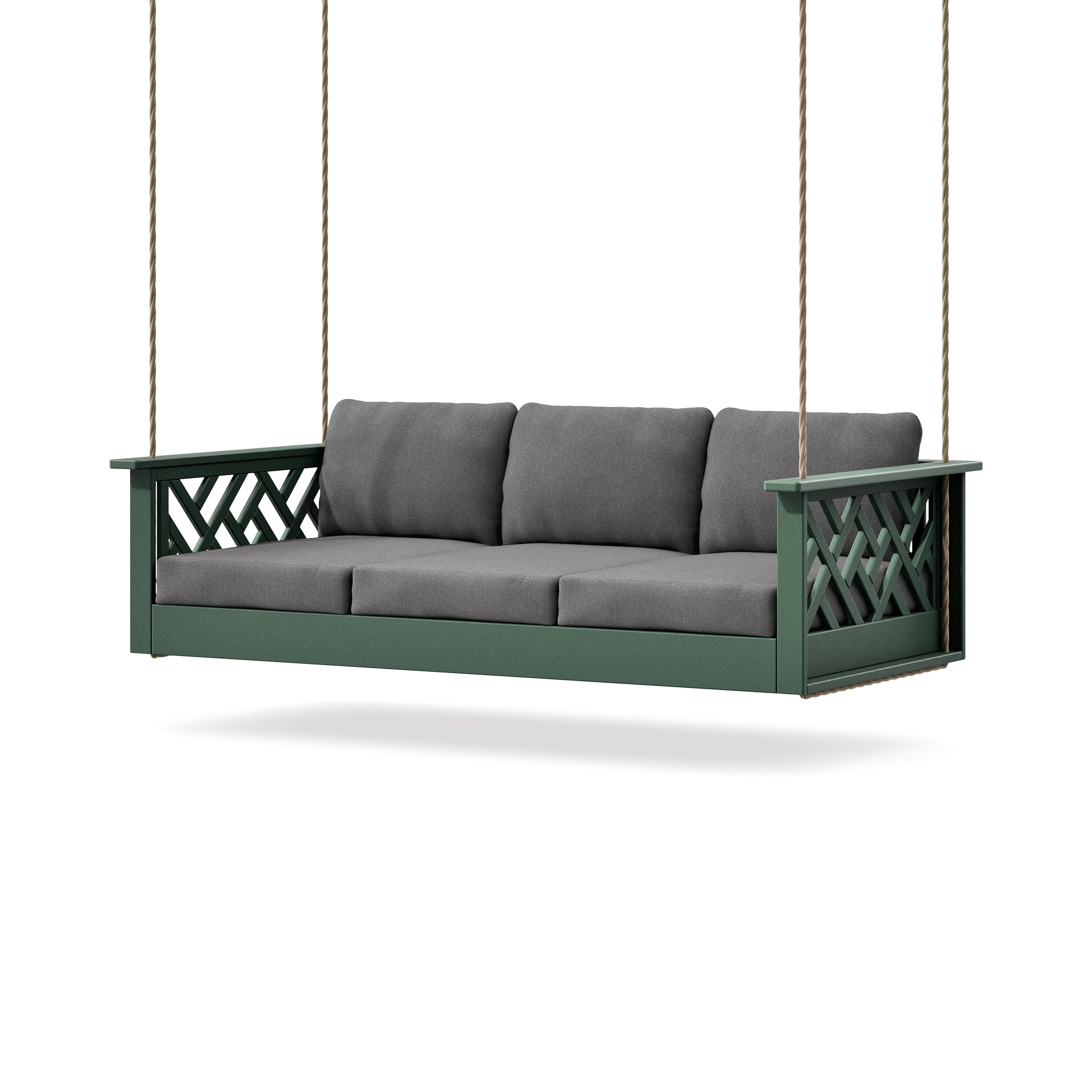 Chippendale Daybed Swing in Green / Ash Charcoal
