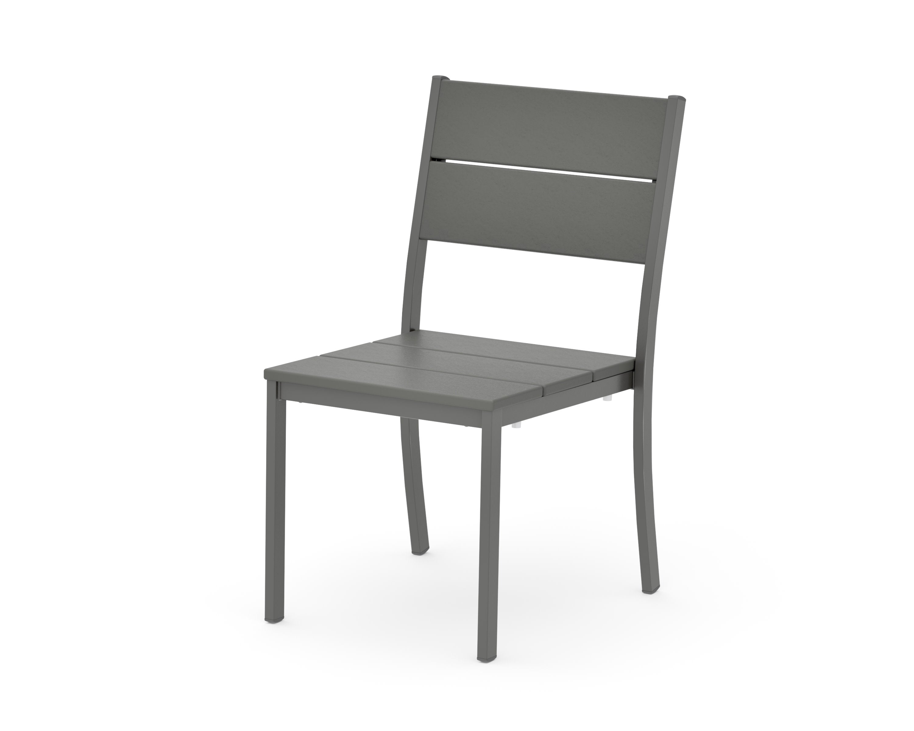 Main Street Stacking Dining Side Chair in Charcoal / Slate Grey