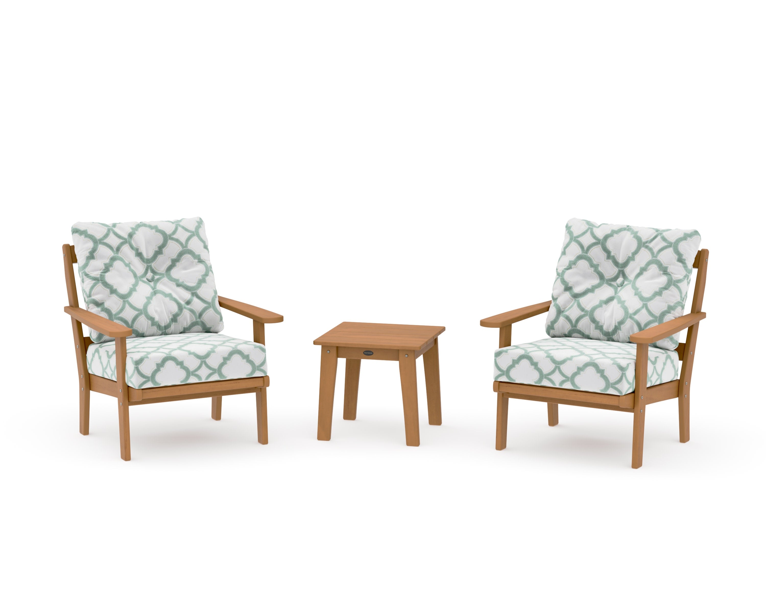 Mission 3-Piece Deep Seating Set in Natural / Trellis Glacier Spa
