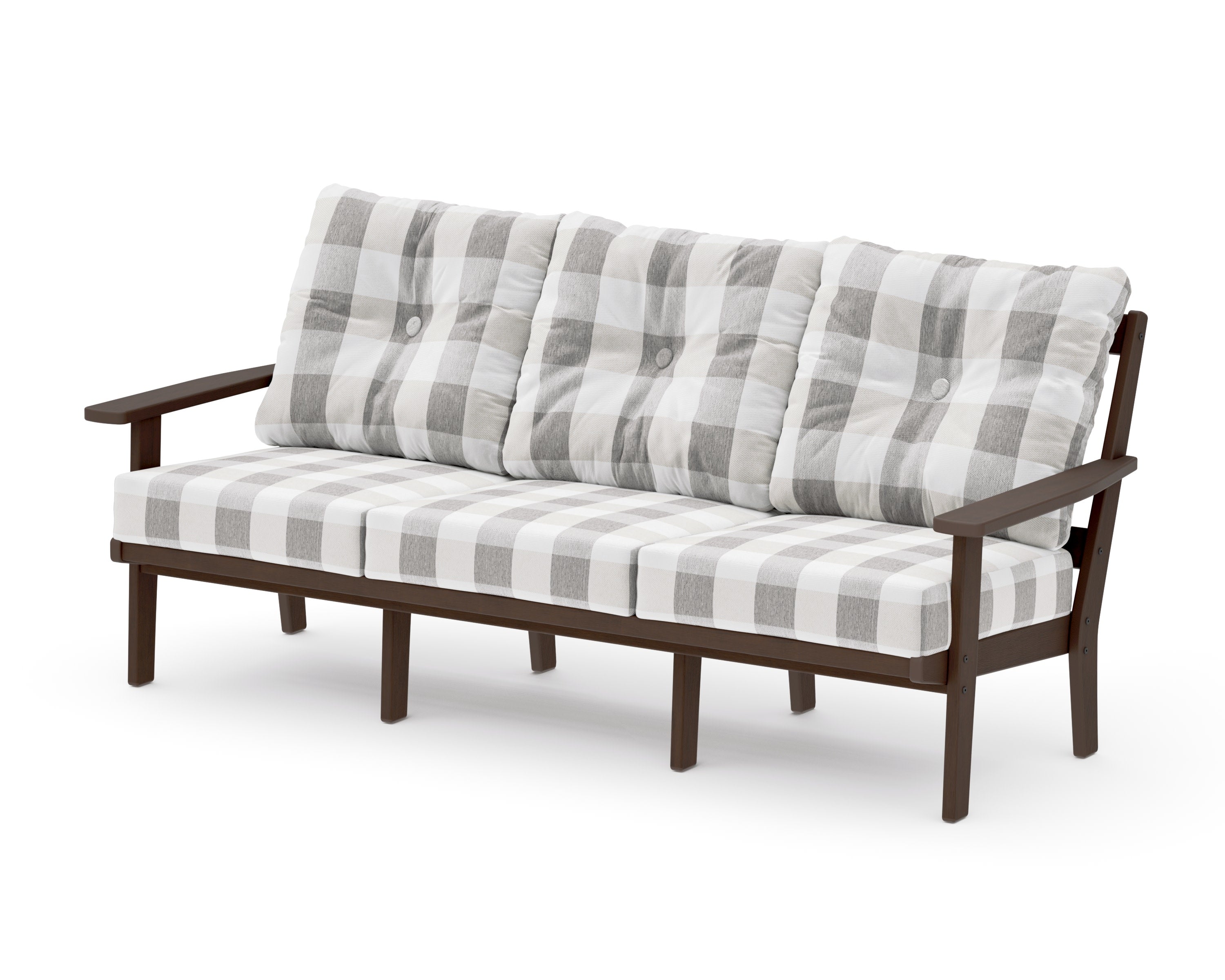 Oxford Deep Seating Sofa in Kona / Buffalo Plaid Grey Mist