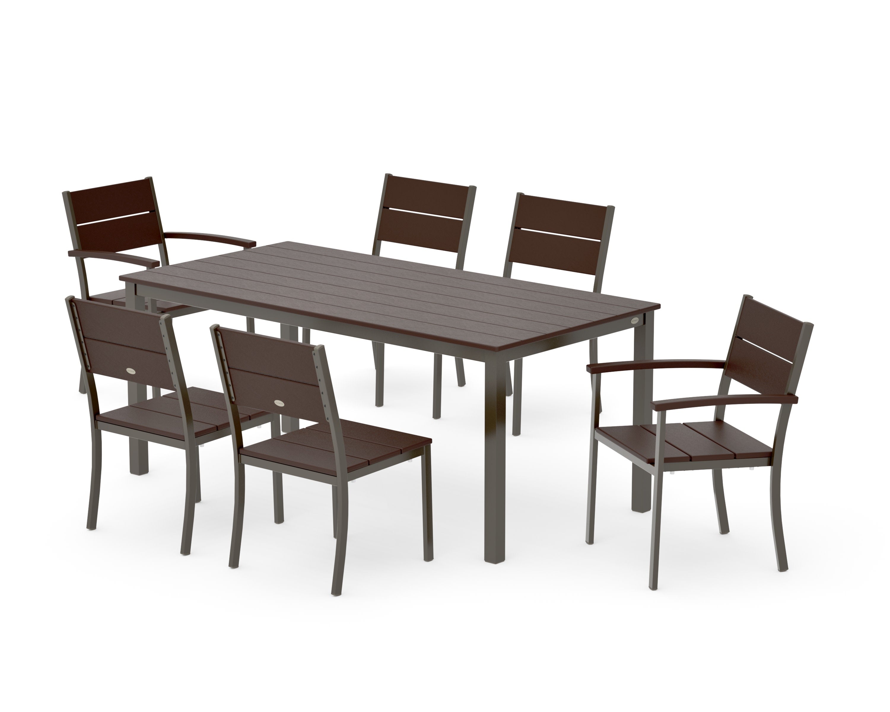 Main Street 7-Piece Dining Set in Bronze / Mahogany