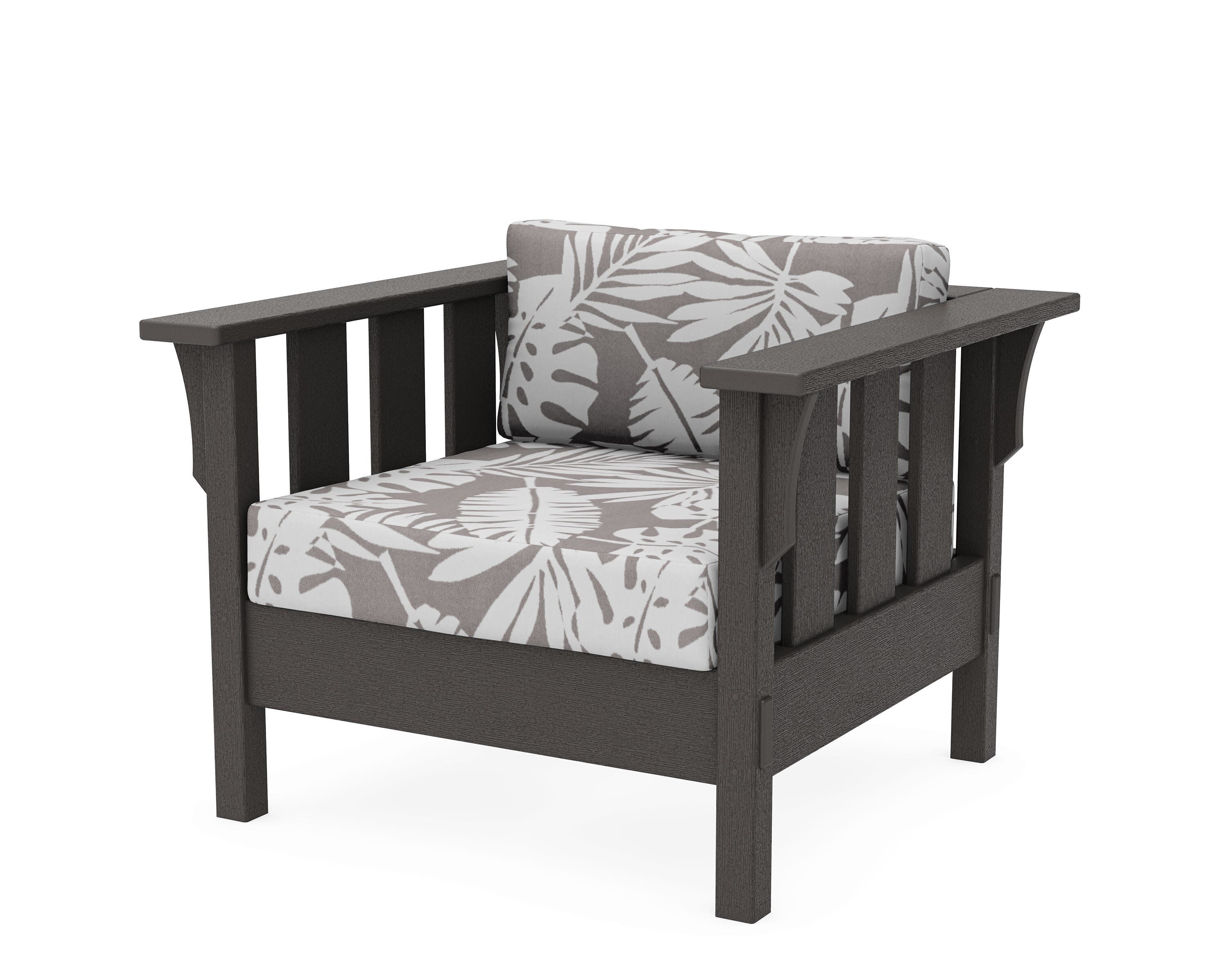 Acadia Deep Seating Chair in Vintage Coffee / Leaf Grey Mist