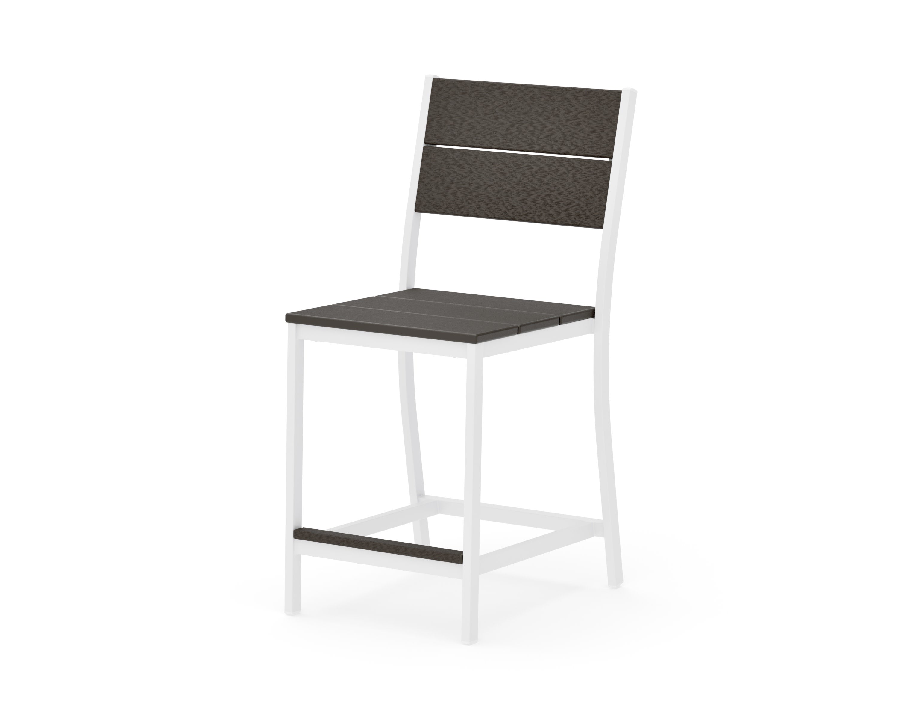 Main Street Counter Side Chair in White / Vintage Coffee