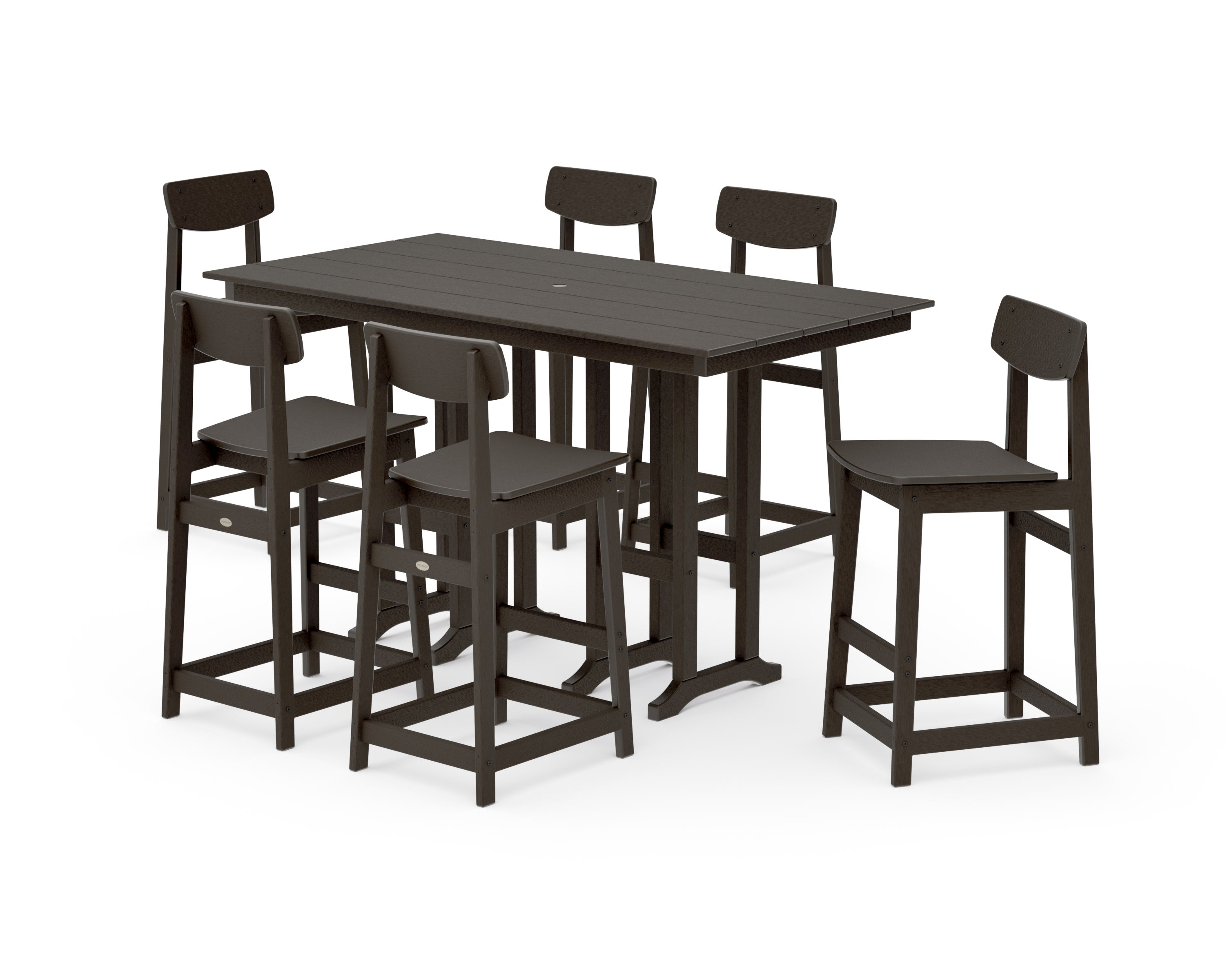 Modern Studio Urban Bar Chair 7-Piece Set in Vintage Coffee