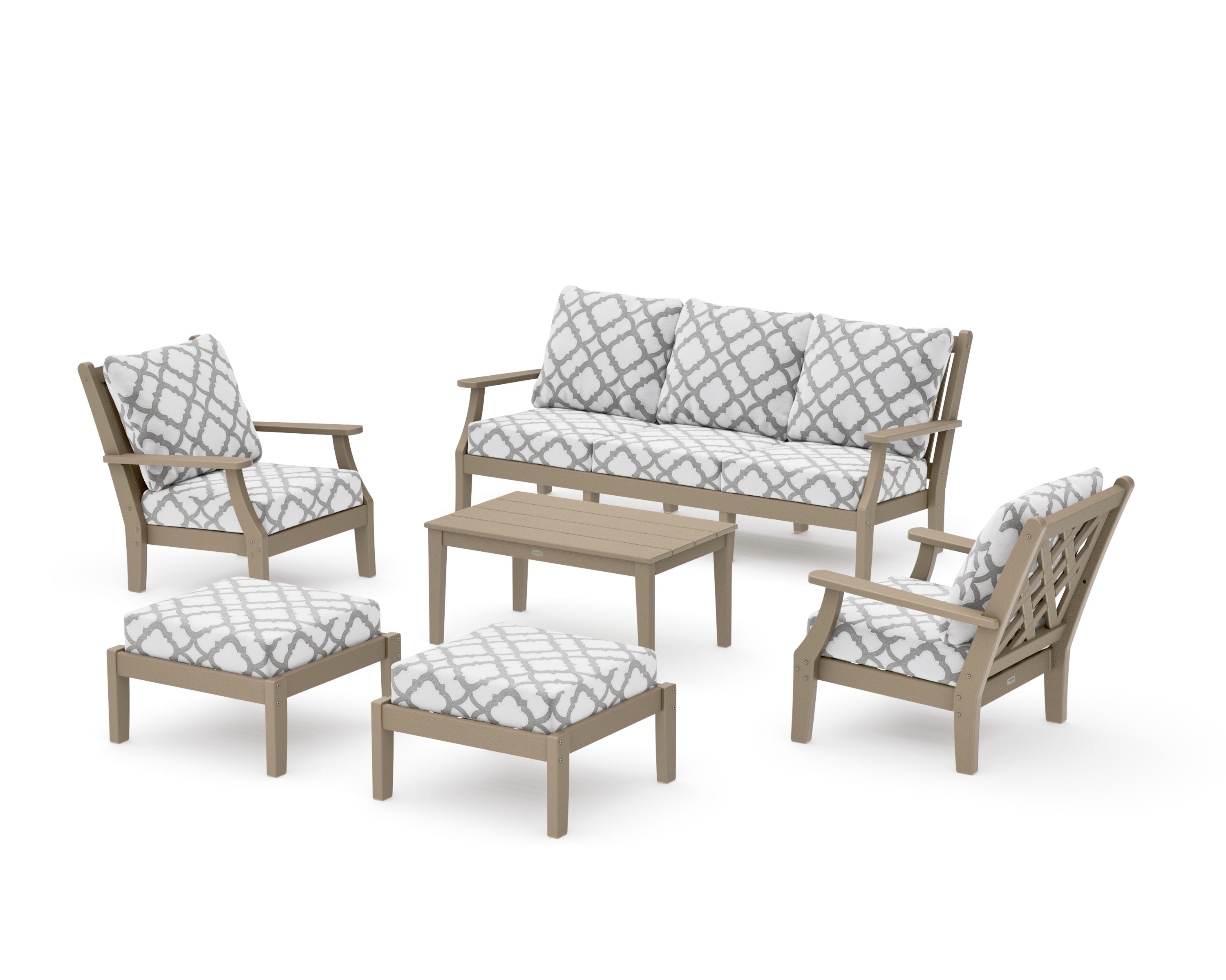 Wovendale 6-Piece Lounge Sofa Set in Vintage Sahara / Trellis Grey Mist