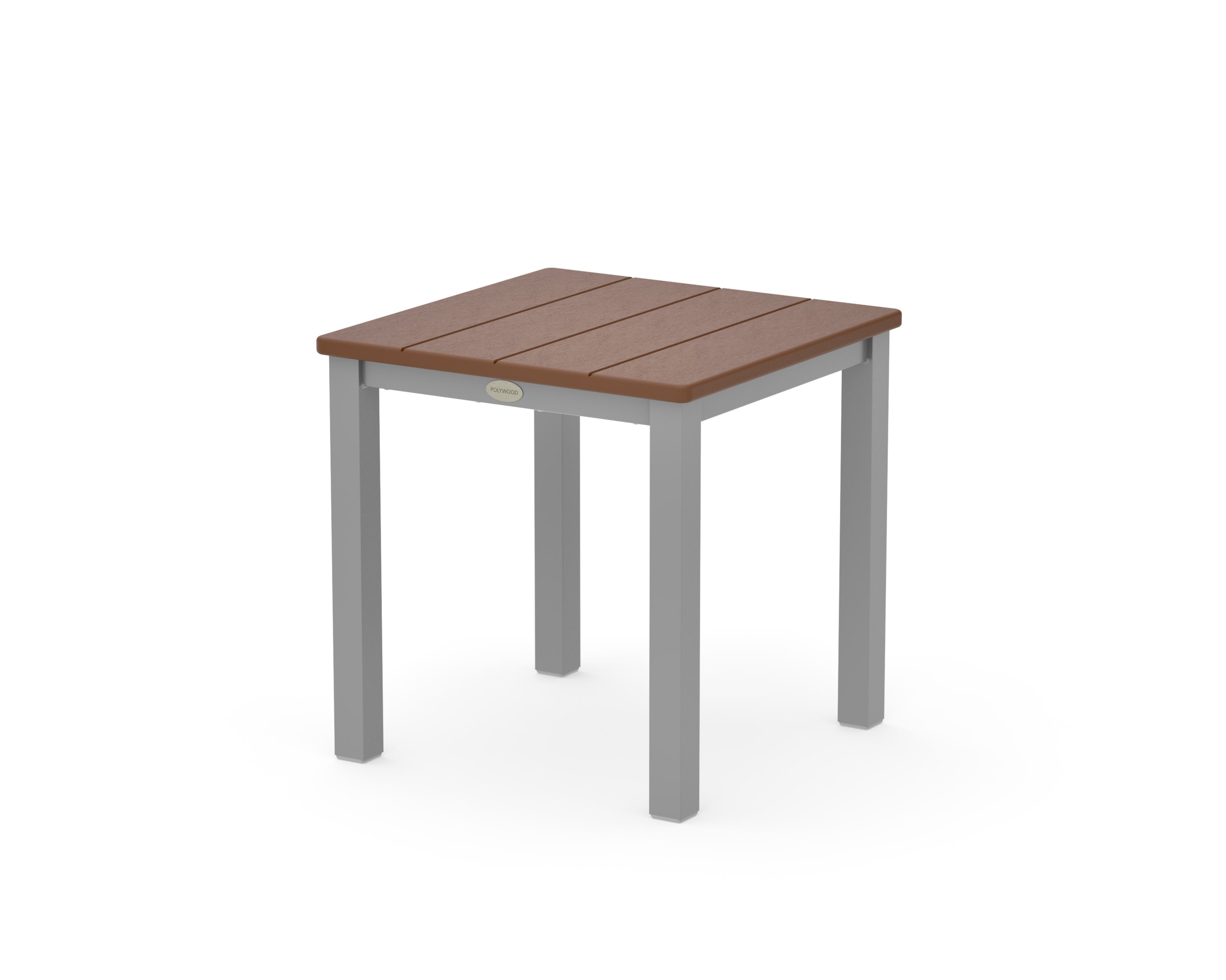 Main Street 18" Side Table in Silver / Teak