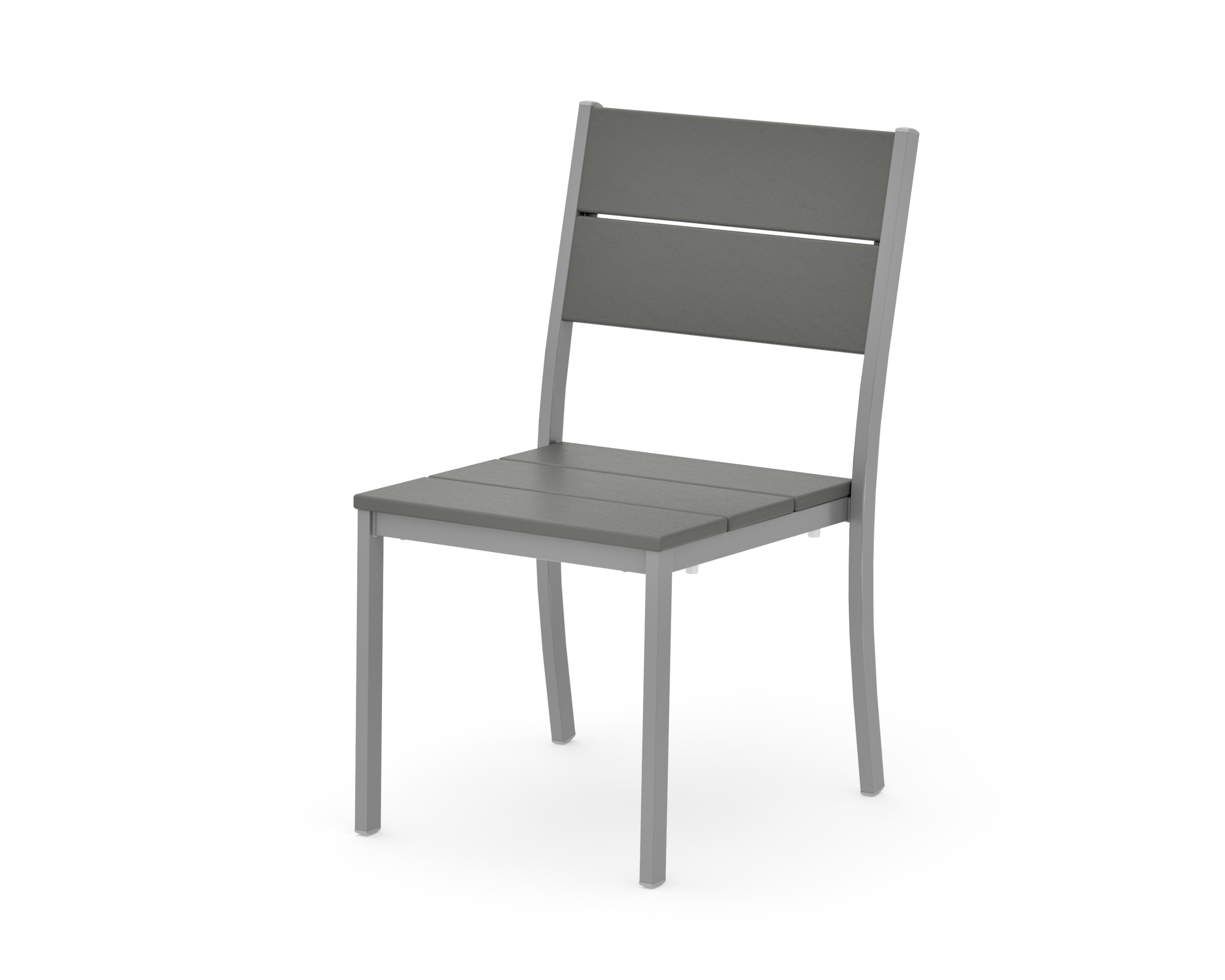 Main Street Stacking Dining Side Chair in Silver / Slate Grey