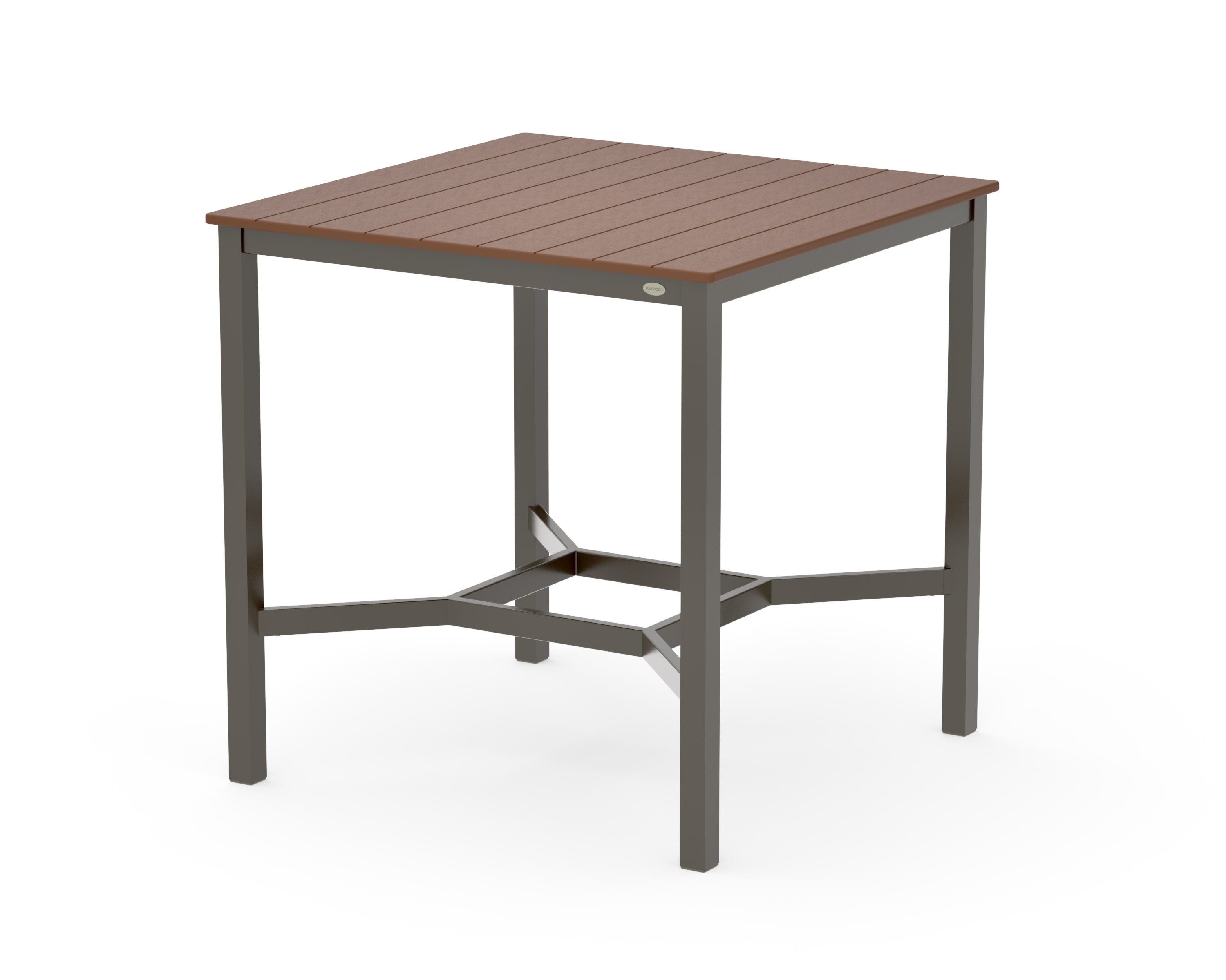 Main Street 42 x 42 Bar Table in Bronze / Teak