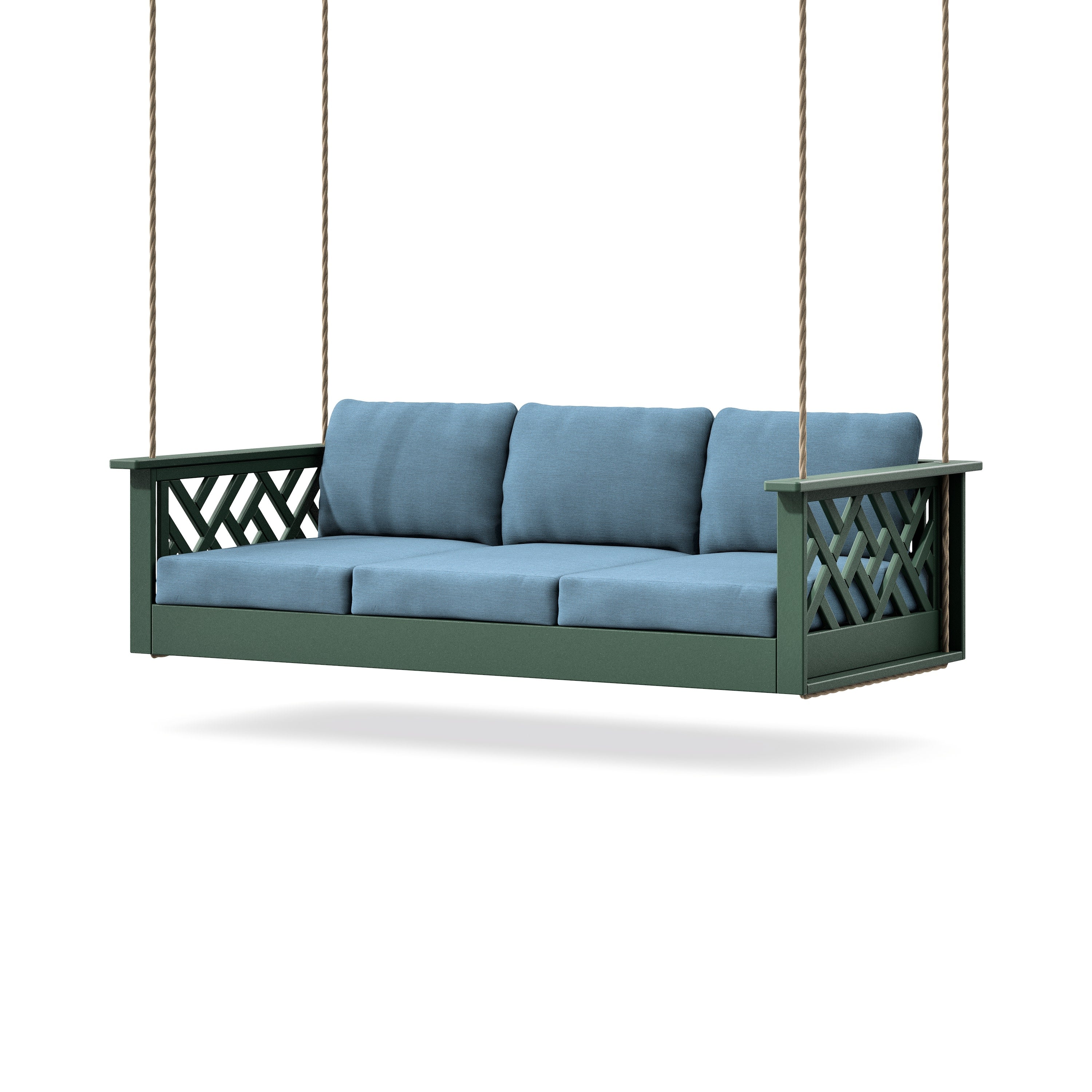 Chippendale Daybed Swing in Green / Sky Blue