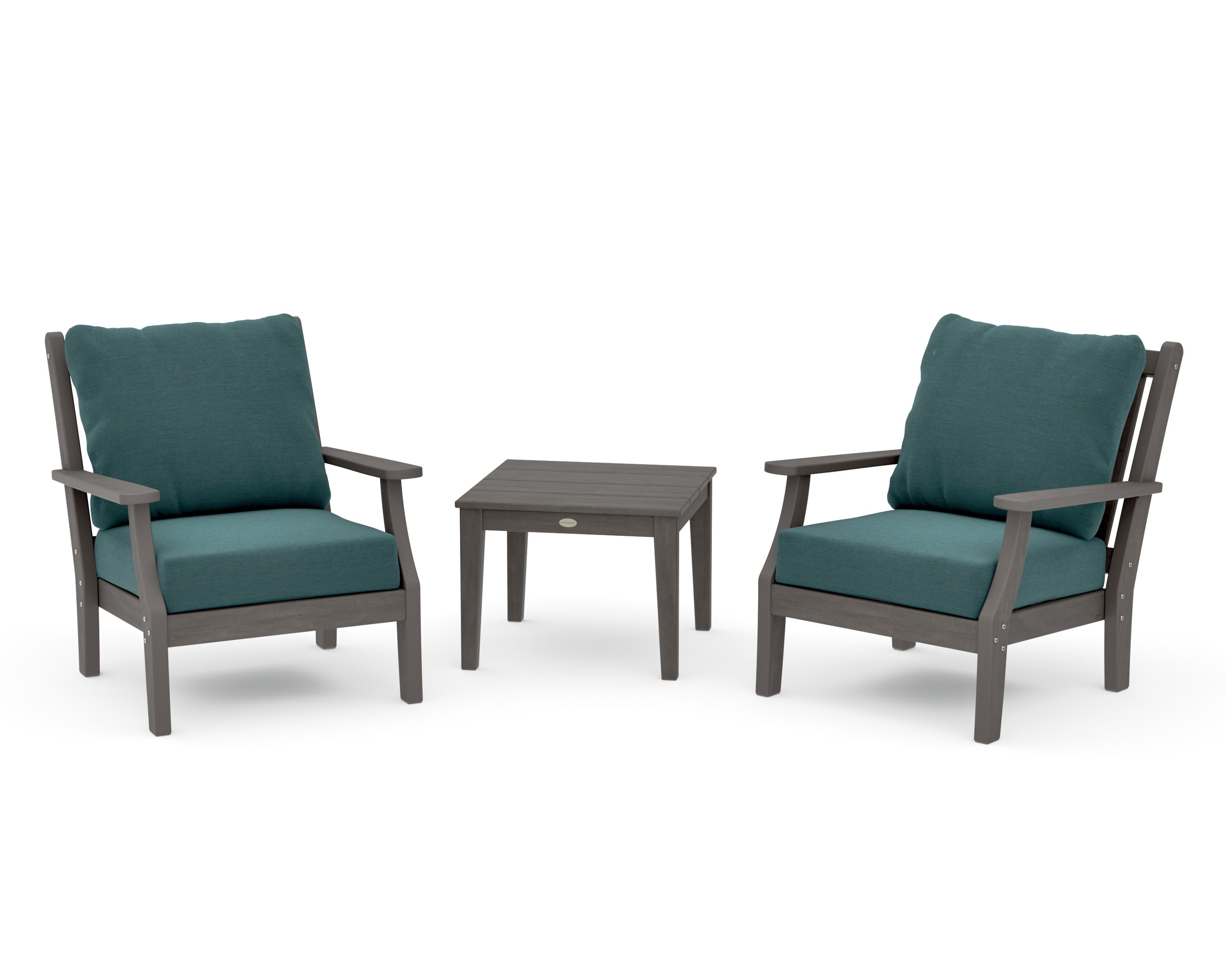 Wovendale 3-Piece Deep Seating Set in Driftwood / Ocean Teal