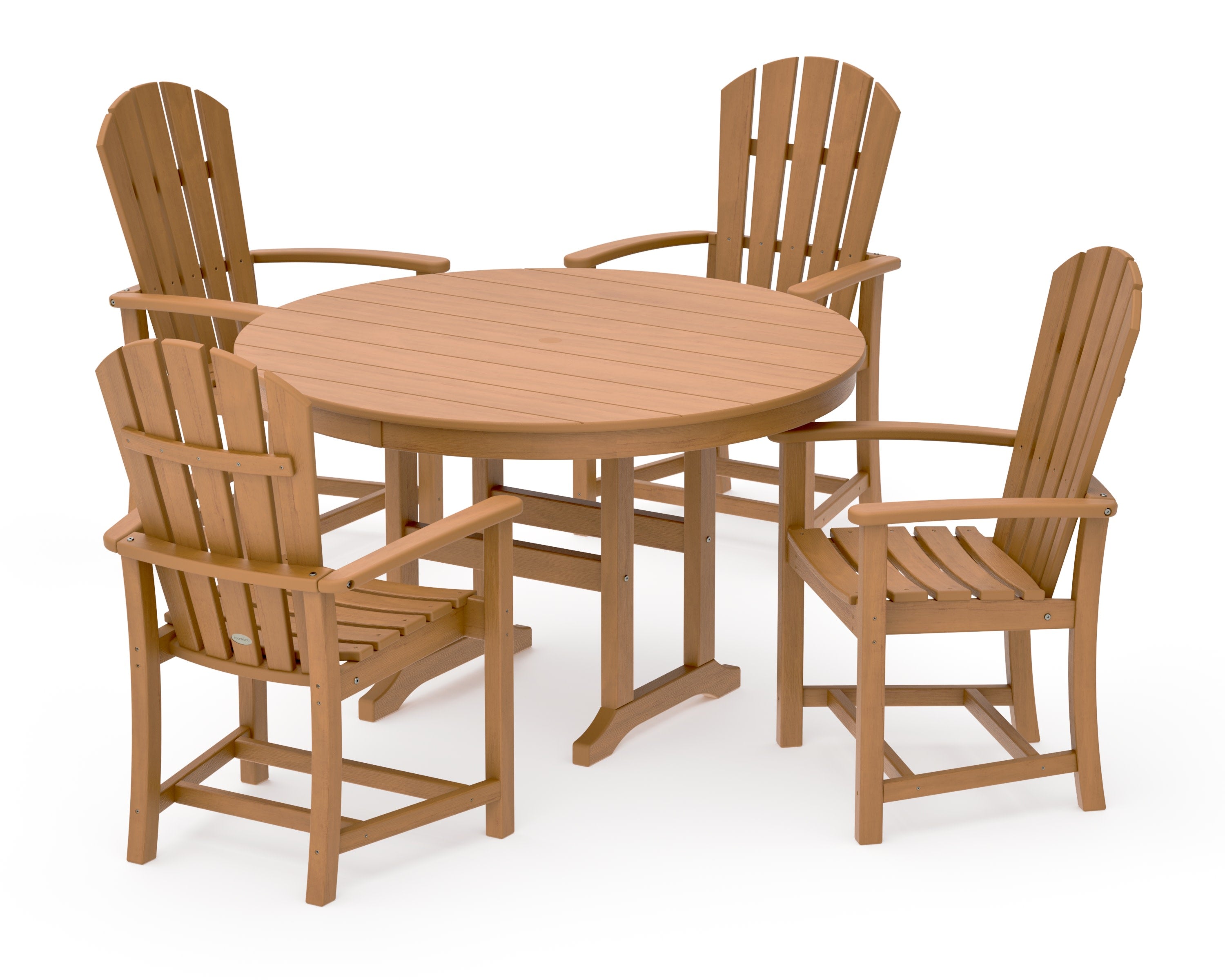 Palm Coast 5-Piece Round Farmhouse Dining Set in Natural