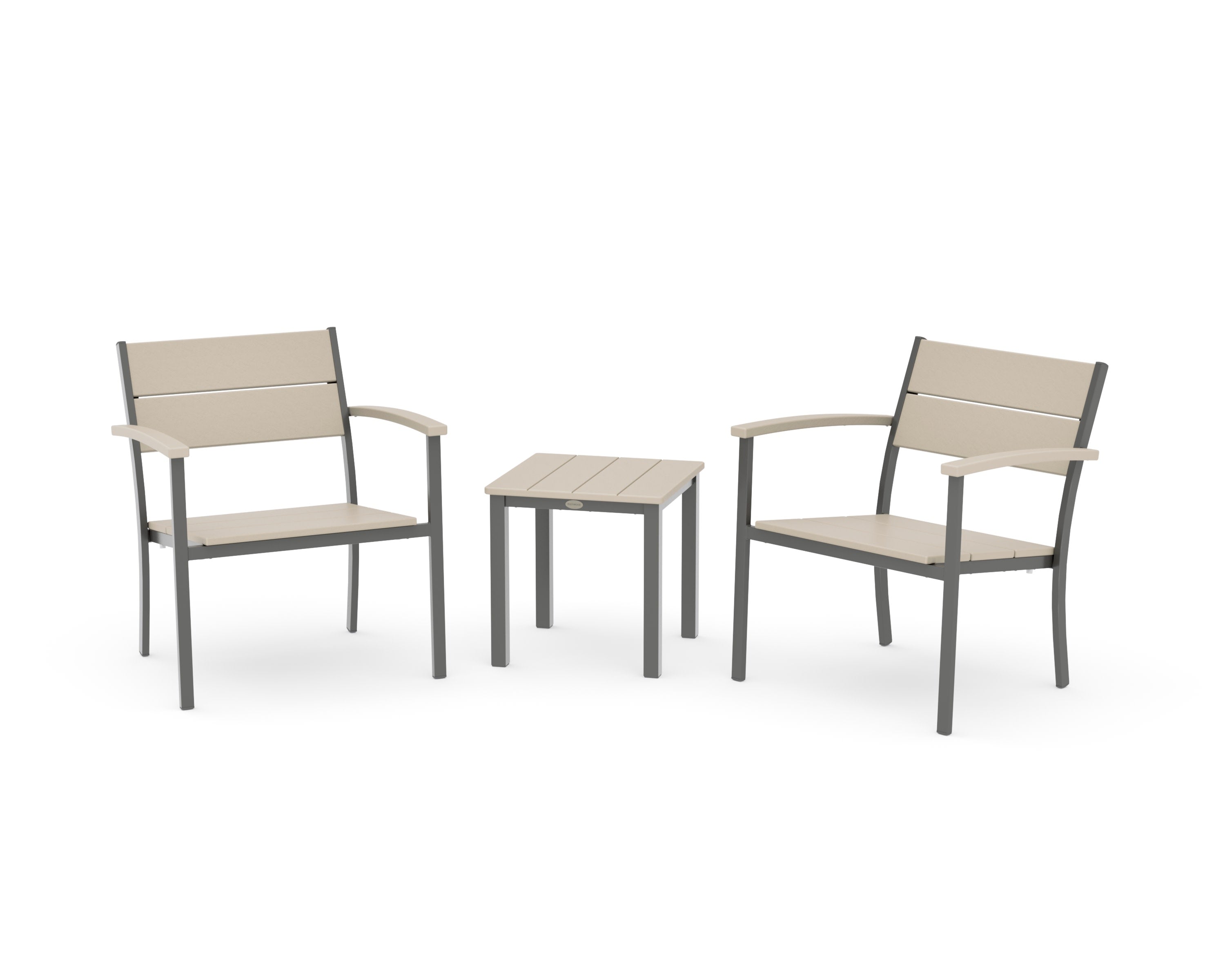 Main Street 3-Piece Lounge Chair Set in Charcoal / Sand