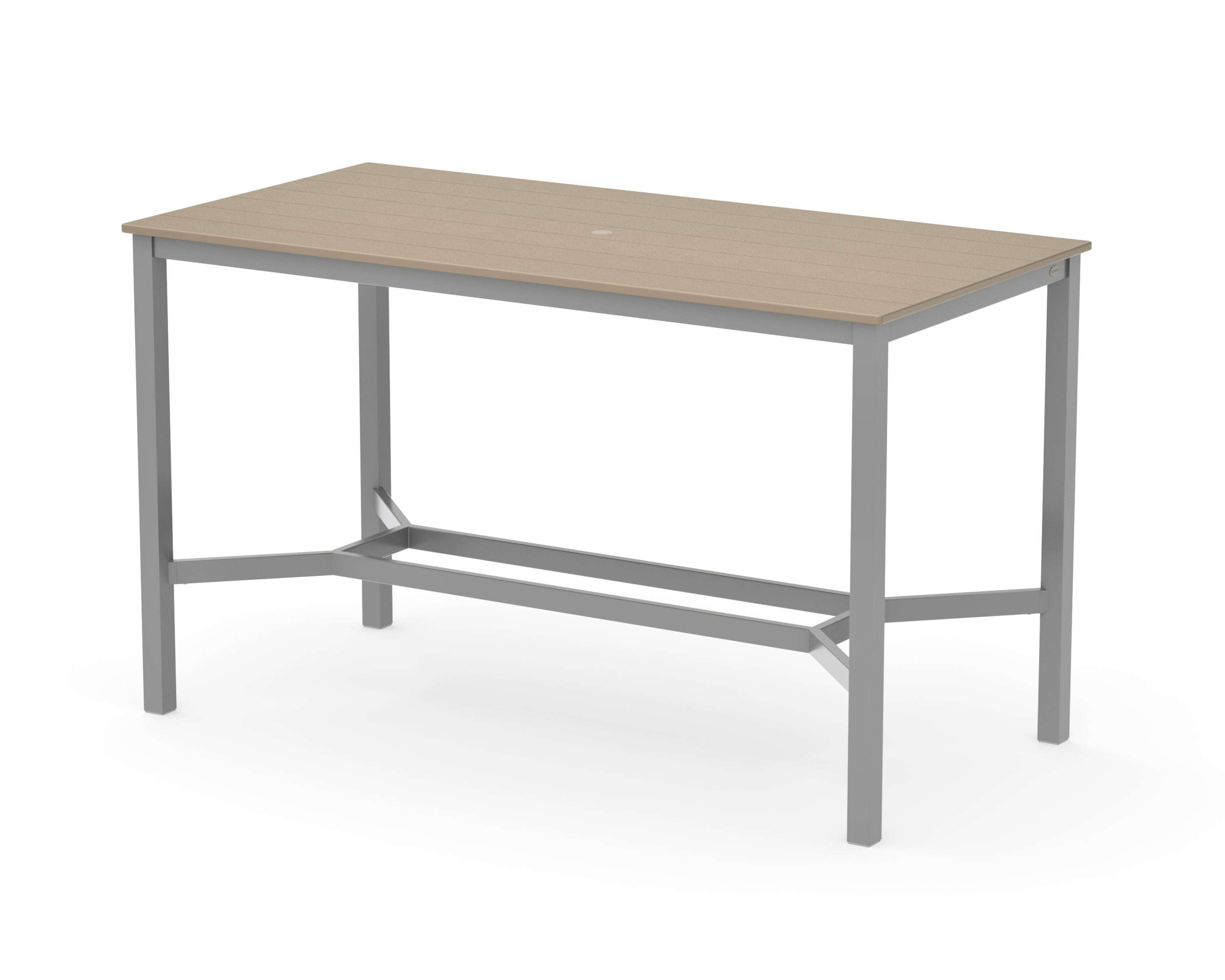 Main Street 36 x 72 Bar Table in Silver / Vintage Sahara