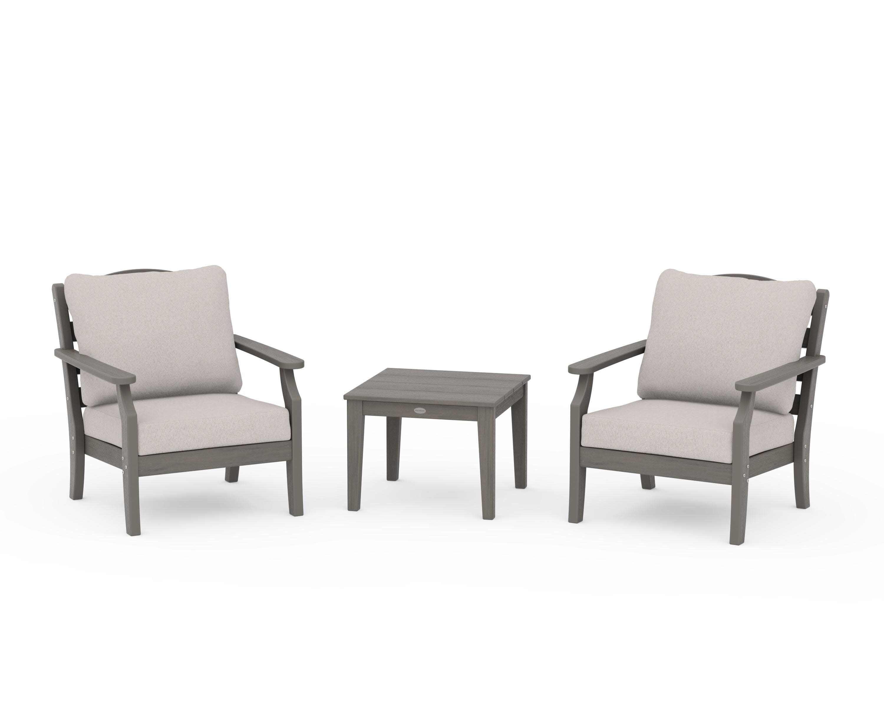 Savannah 3-Piece Deep Seating Set in Driftwood / Dune Burlap