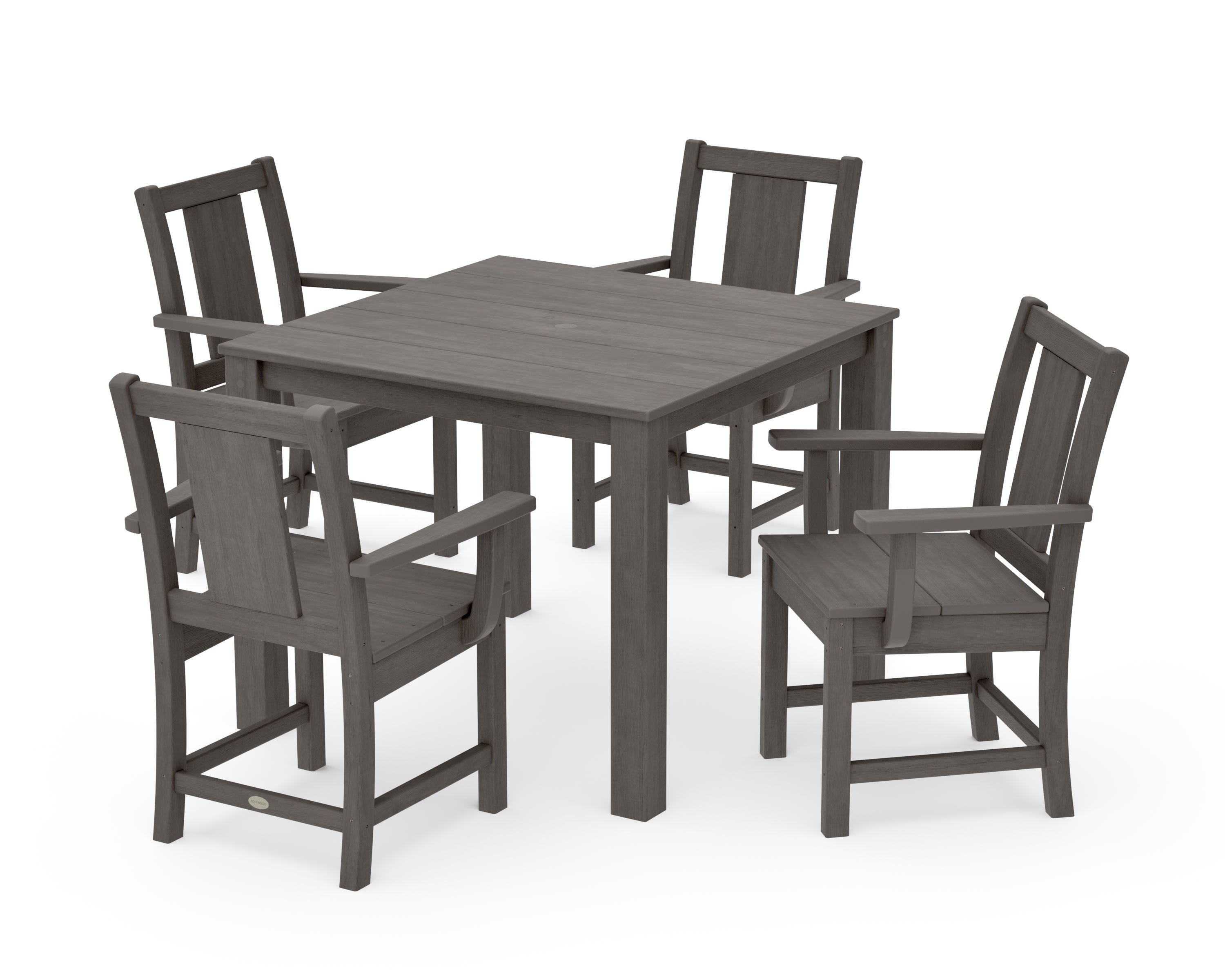 Prairie 5-Piece Parsons Dining Set in Driftwood