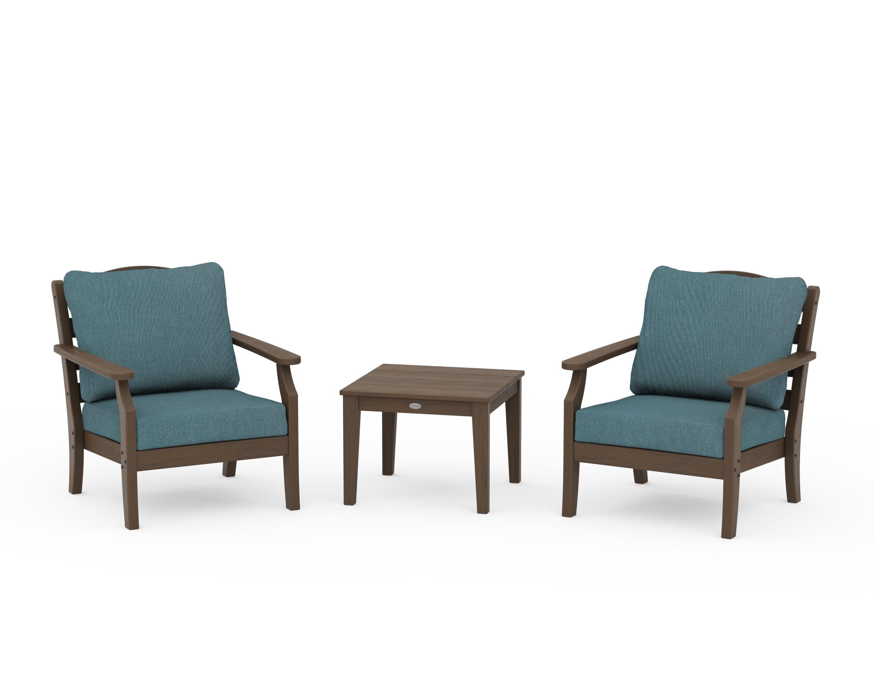 Savannah 3-Piece Deep Seating Set in Kona / Ocean Teal